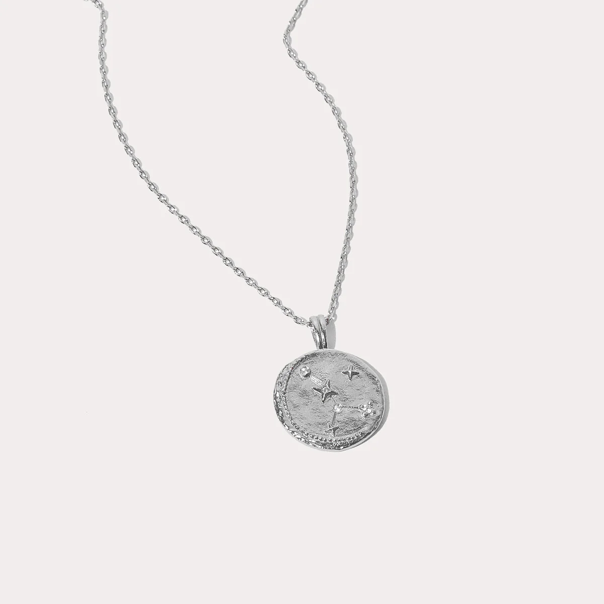 Cancer Zodiac Pendant Necklace in Silver - Image 3