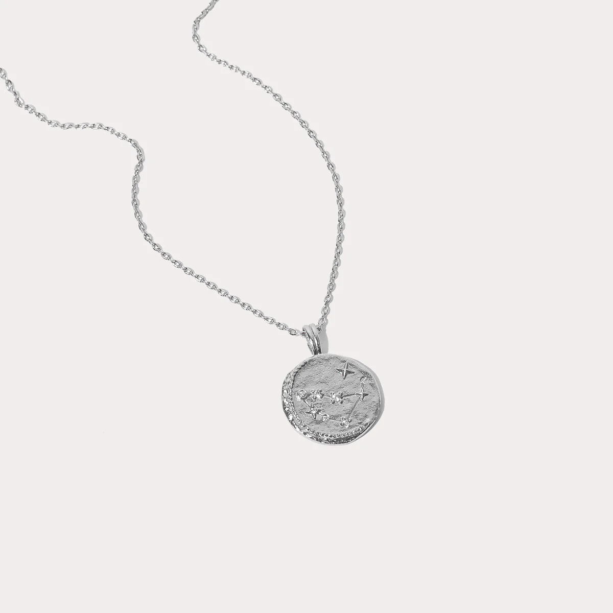 Capricorn Zodiac Pendant Necklace in Silver - Image 3
