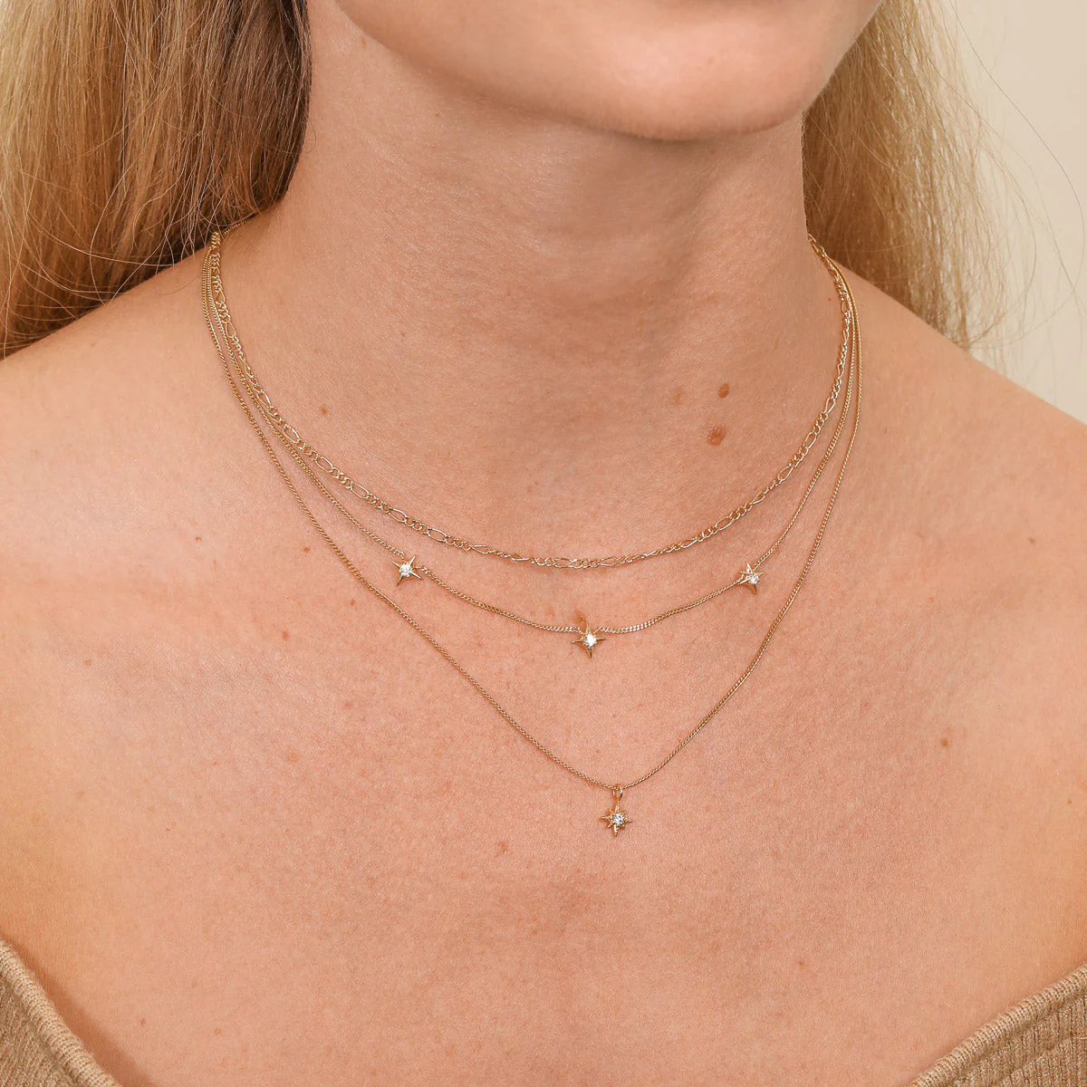 Cosmic Star Charm Necklace in Gold - Image 6