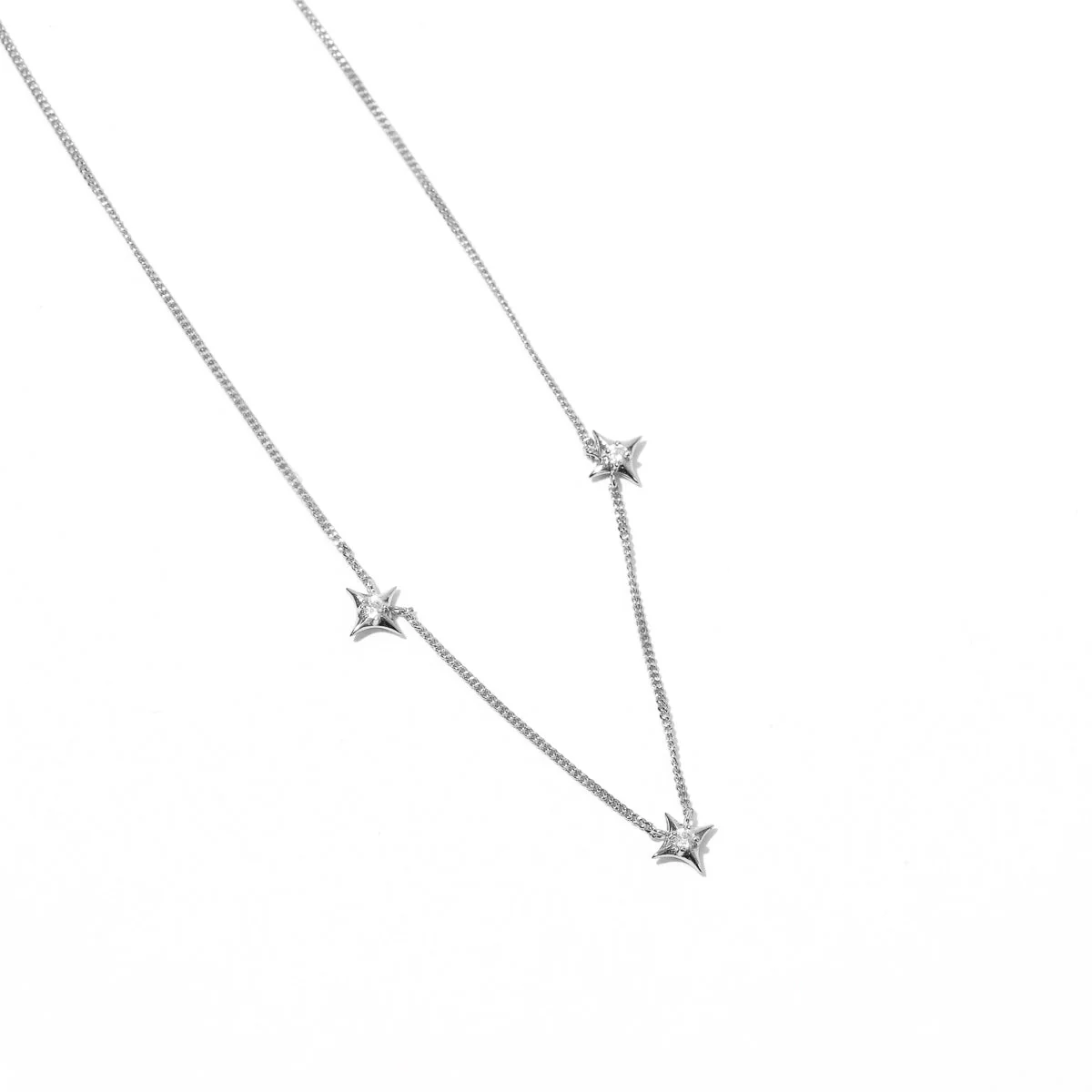 Cosmic Star Charm Necklace in Silver - Image 3