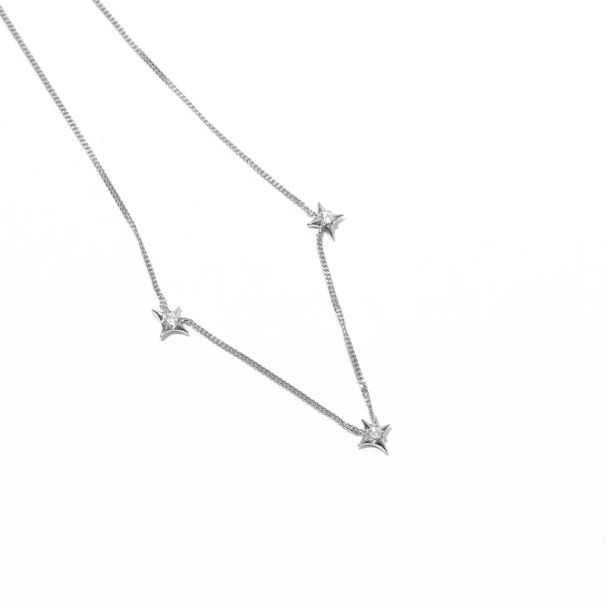 Cosmic Star Charm Necklace in Silver - Image 4