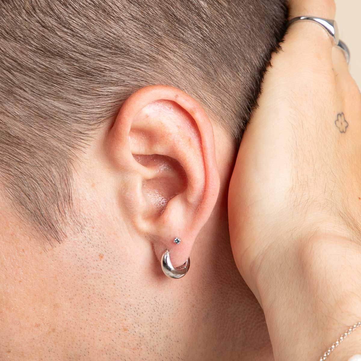 Dome Huggies in Silver - Image 4