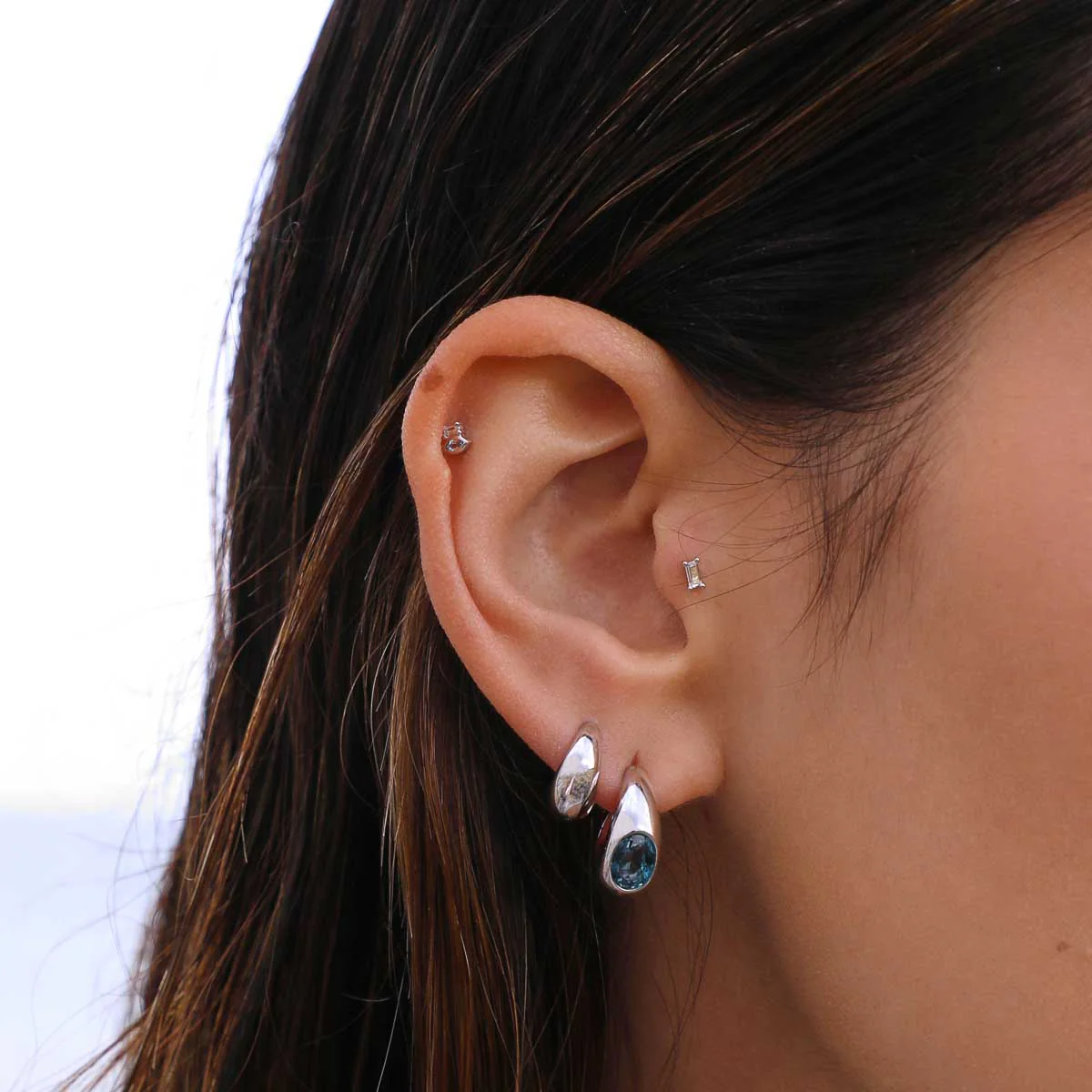 Dome Huggies in Silver - Image 5