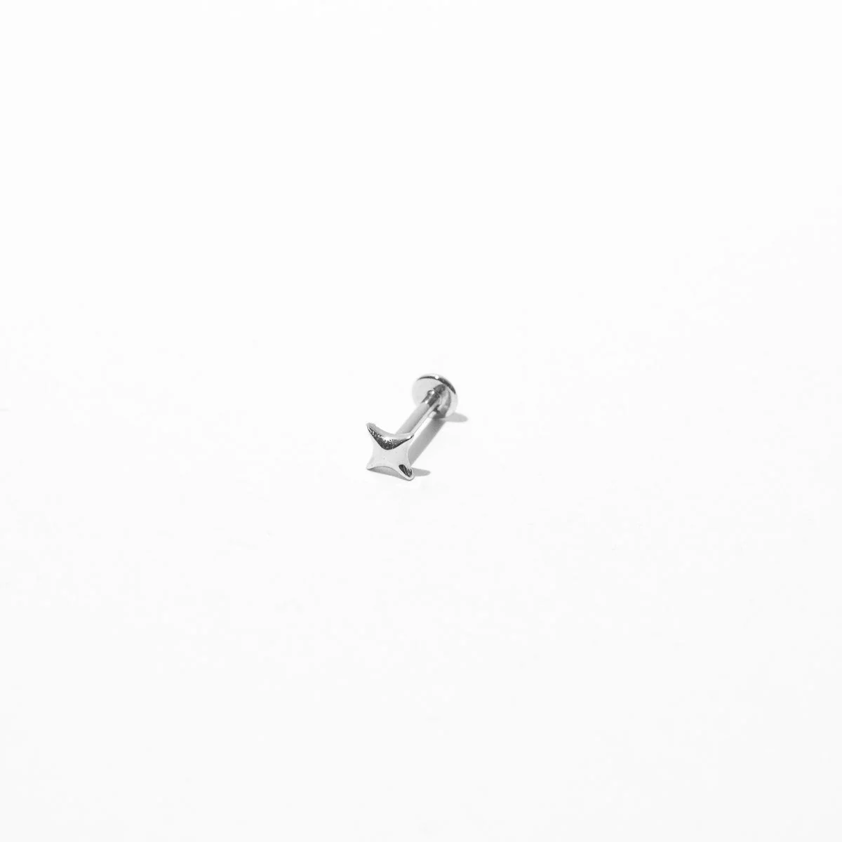 Cosmic Star Piercing Stud in Solid White Gold - Image 3