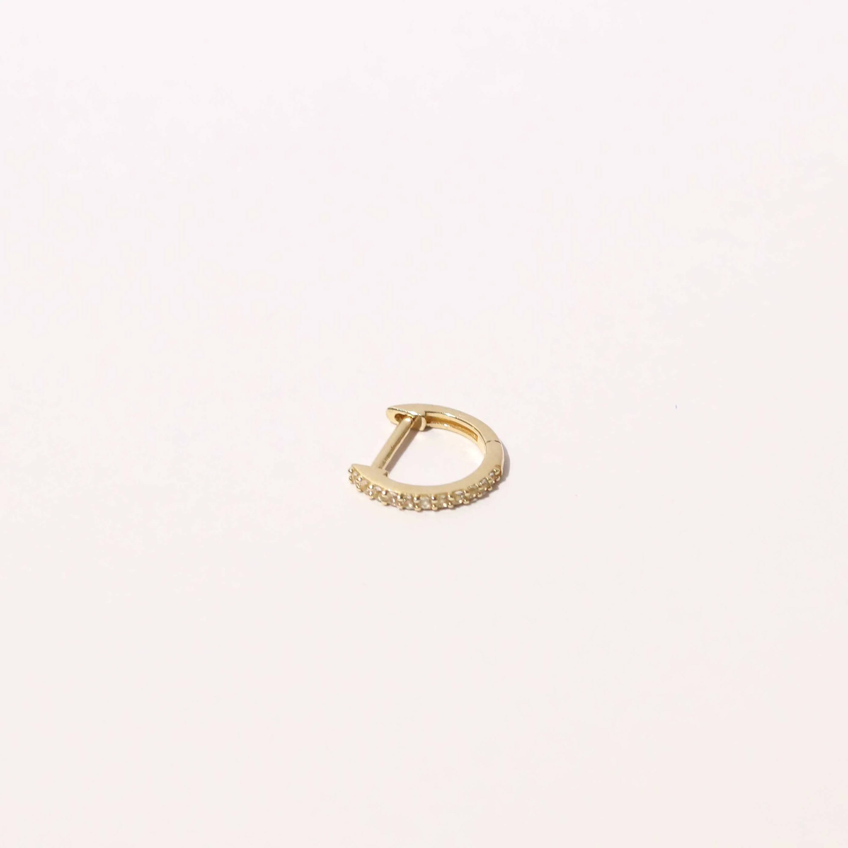 Gem Piercing Hoop in Solid Gold - Image 4
