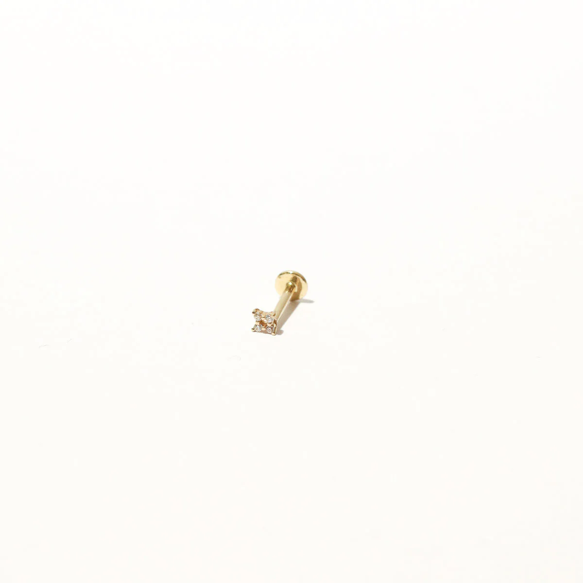 Cosmic Star Crystal Piercing Stud in Solid Gold - Image 3