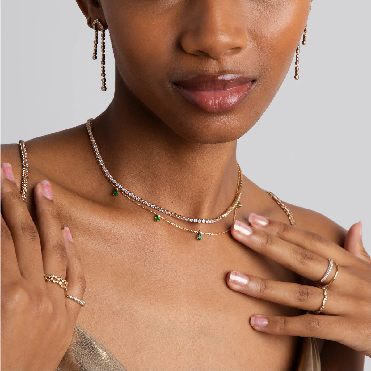 Gleam Tennis Chain Necklace in Gold - Image 4