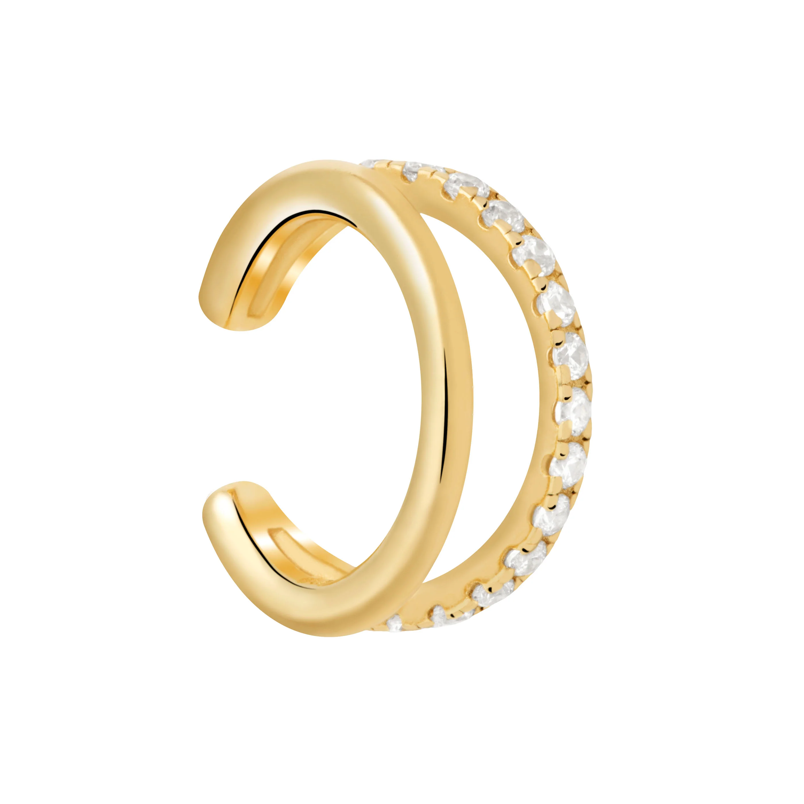 Illusion Crystal Ear Cuff in Gold - Image 4