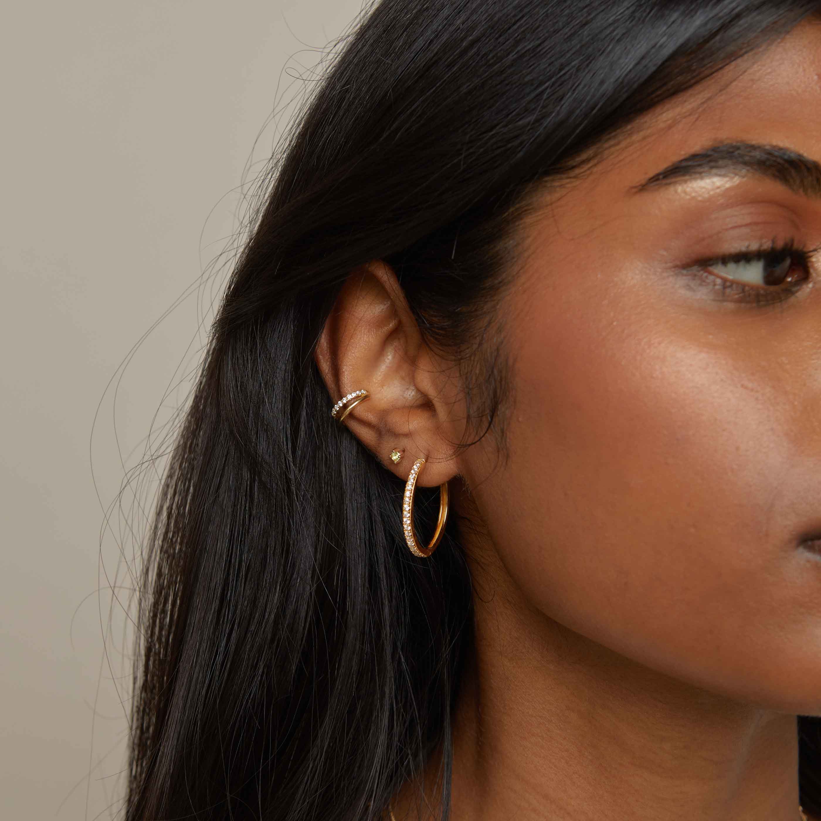 Illusion Crystal Ear Cuff in Gold - Image 6