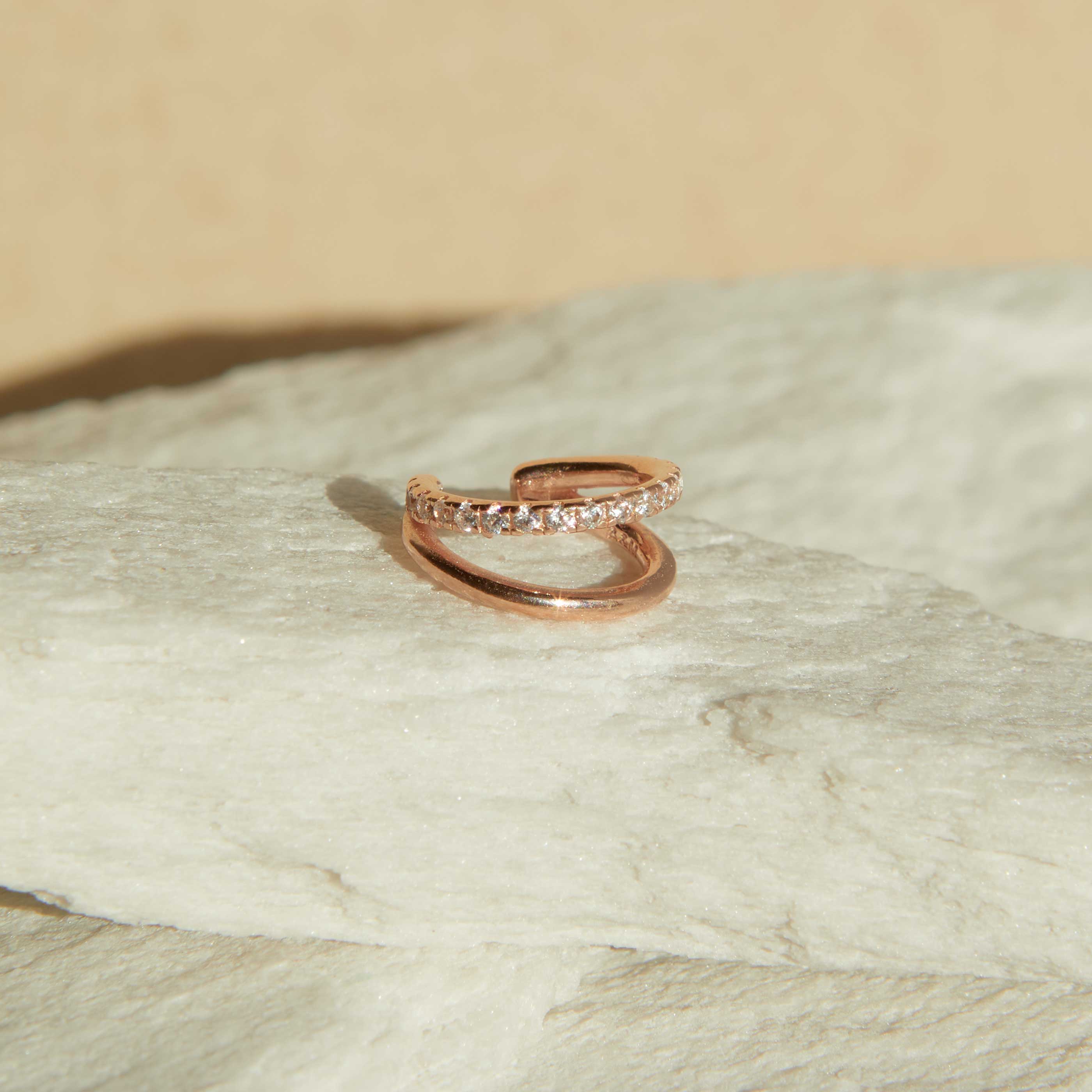 Illusion Crystal Ear Cuff in Rose Gold - Image 3