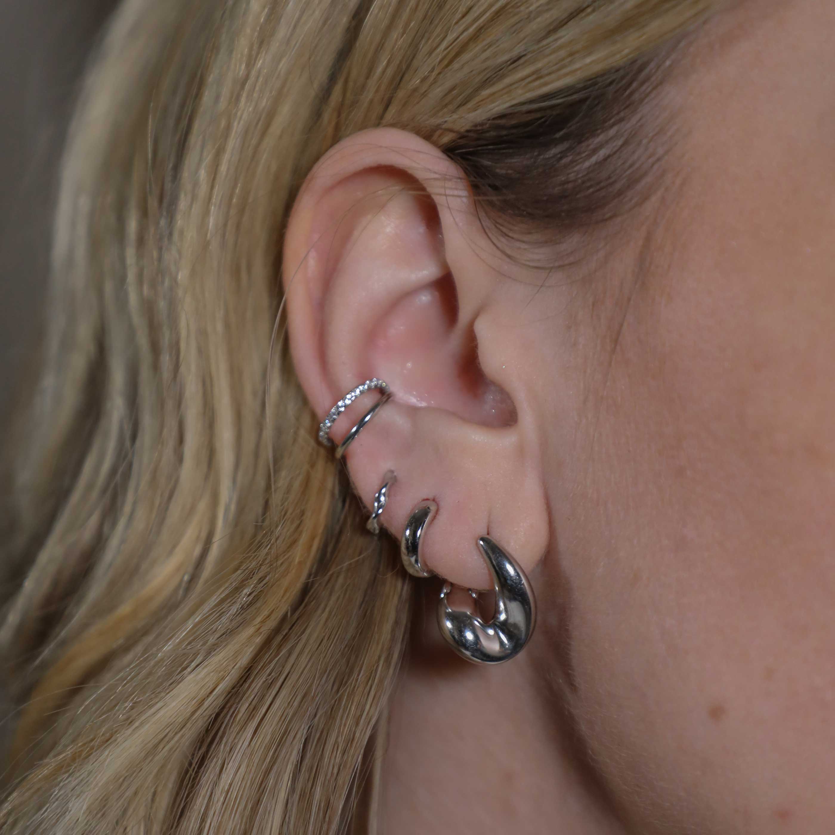 Illusion Crystal Ear Cuff in Silver - Image 10