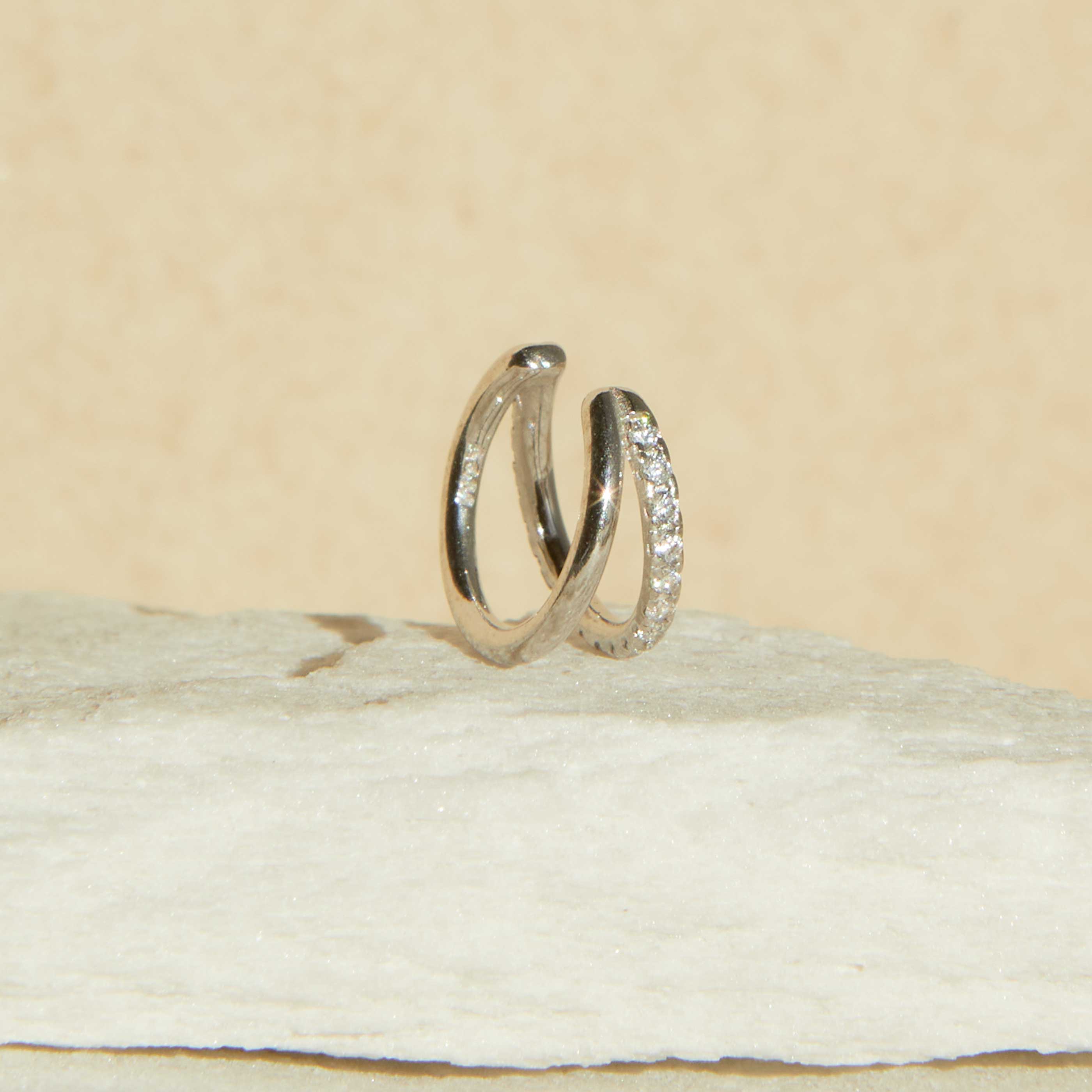 Illusion Crystal Ear Cuff in Silver - Image 3