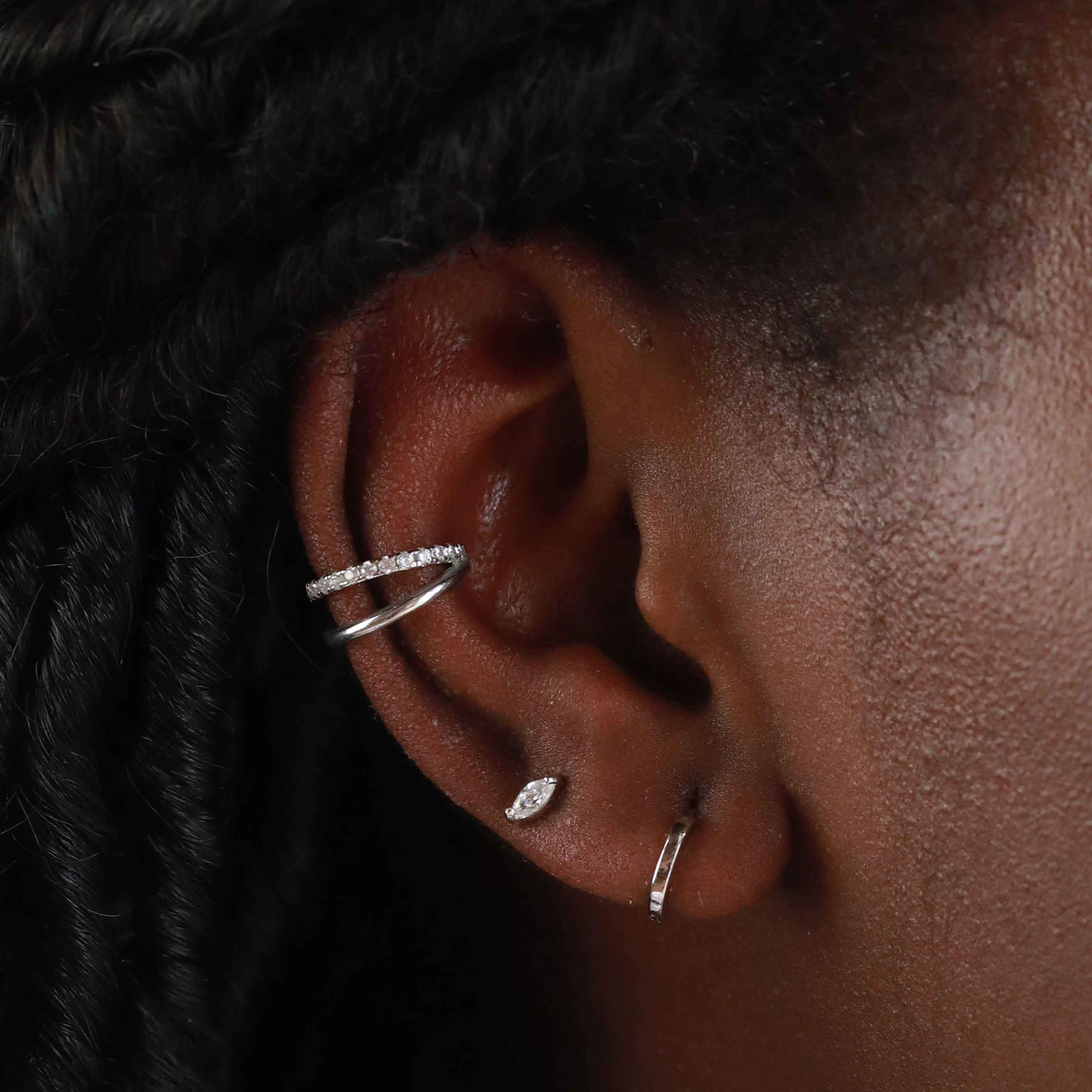 Illusion Crystal Ear Cuff in Silver - Image 7