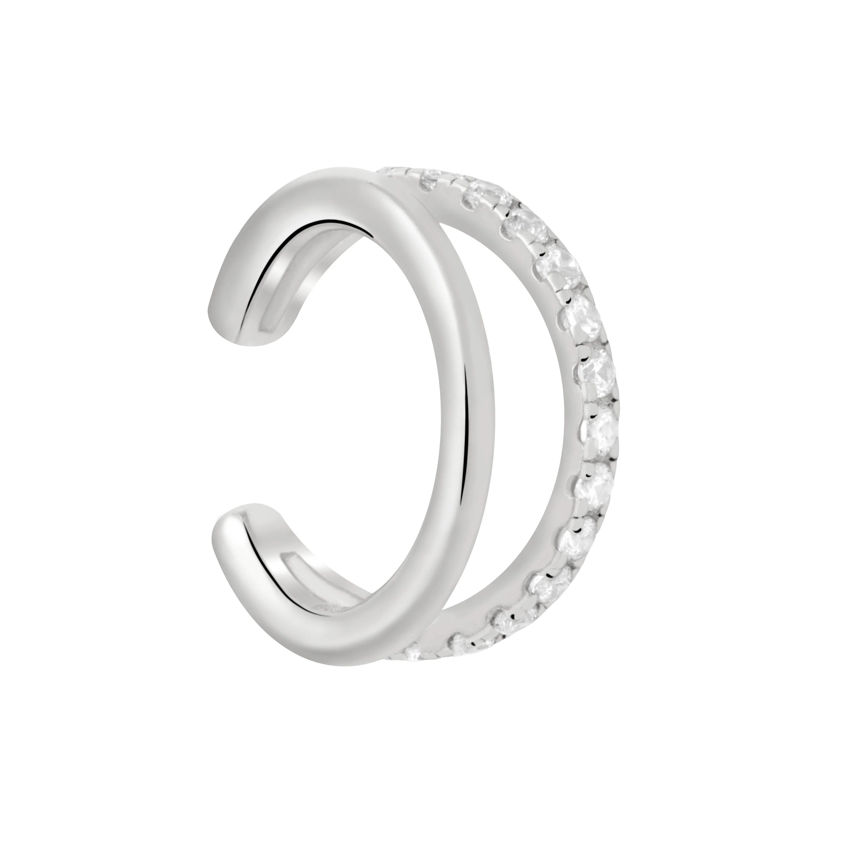 Illusion Crystal Ear Cuff in Silver - Image 8