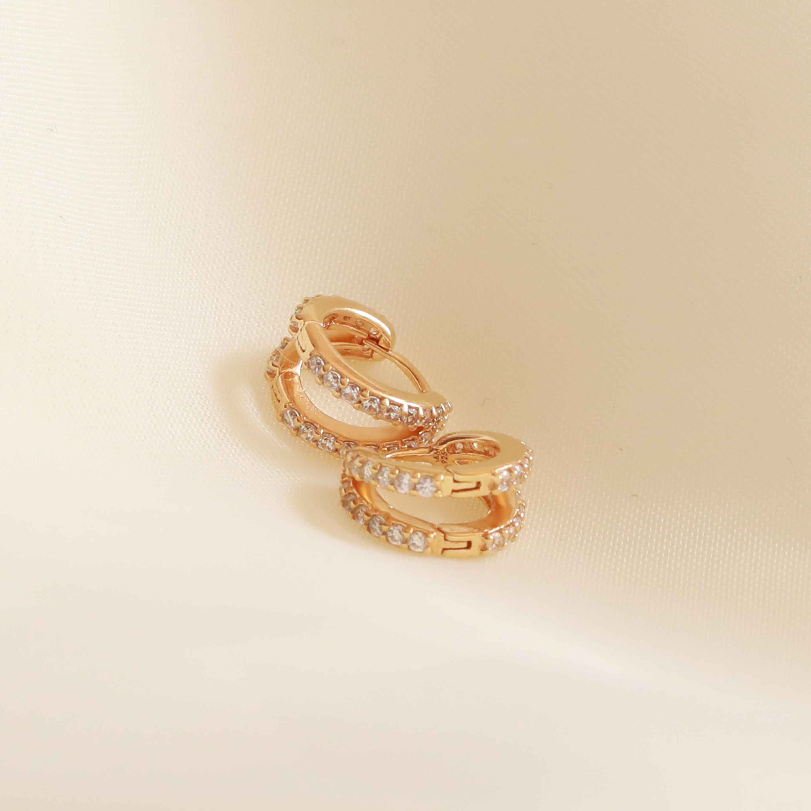 Illusion Crystal Huggies in Gold - Image 3