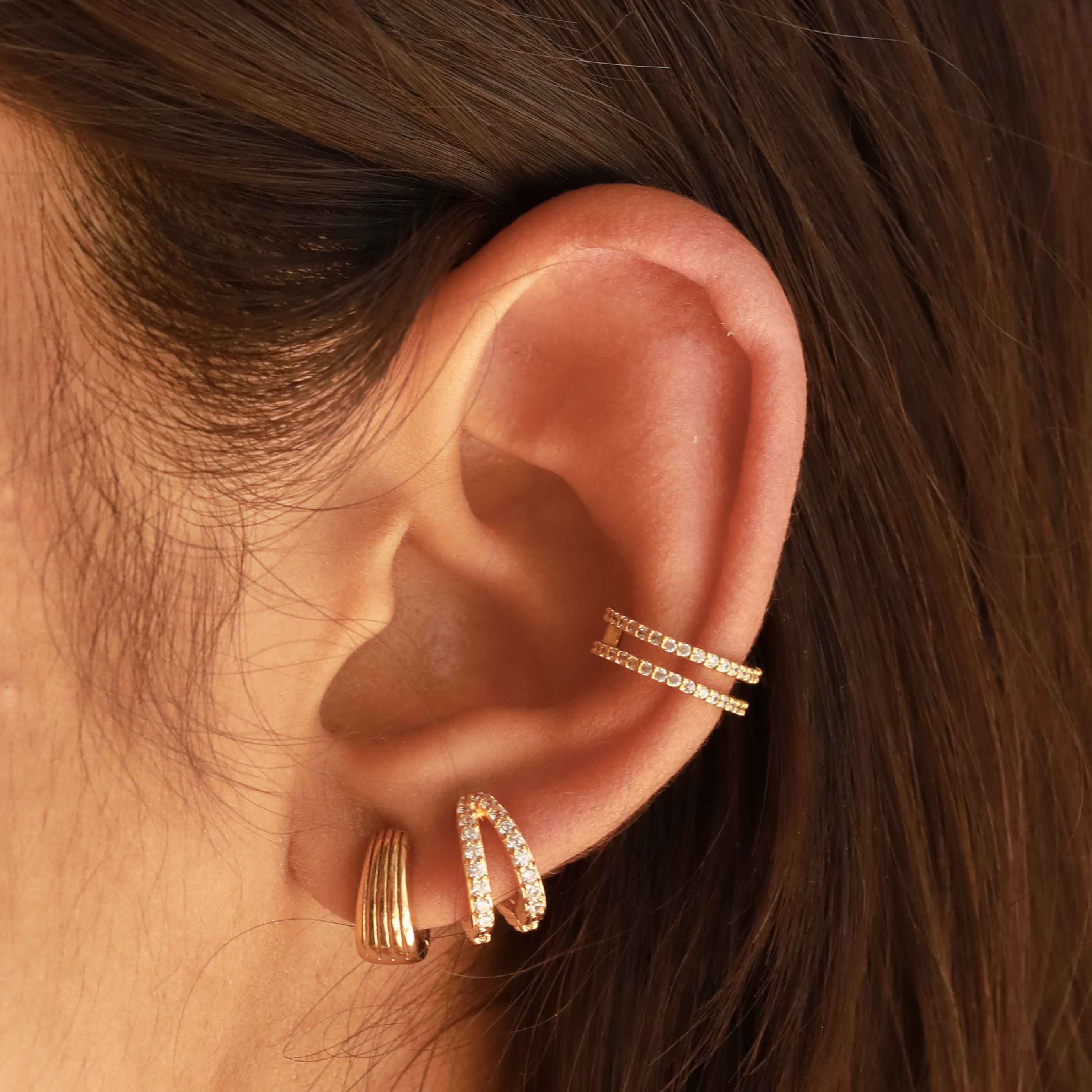 Illusion Crystal Huggies in Gold - Image 7