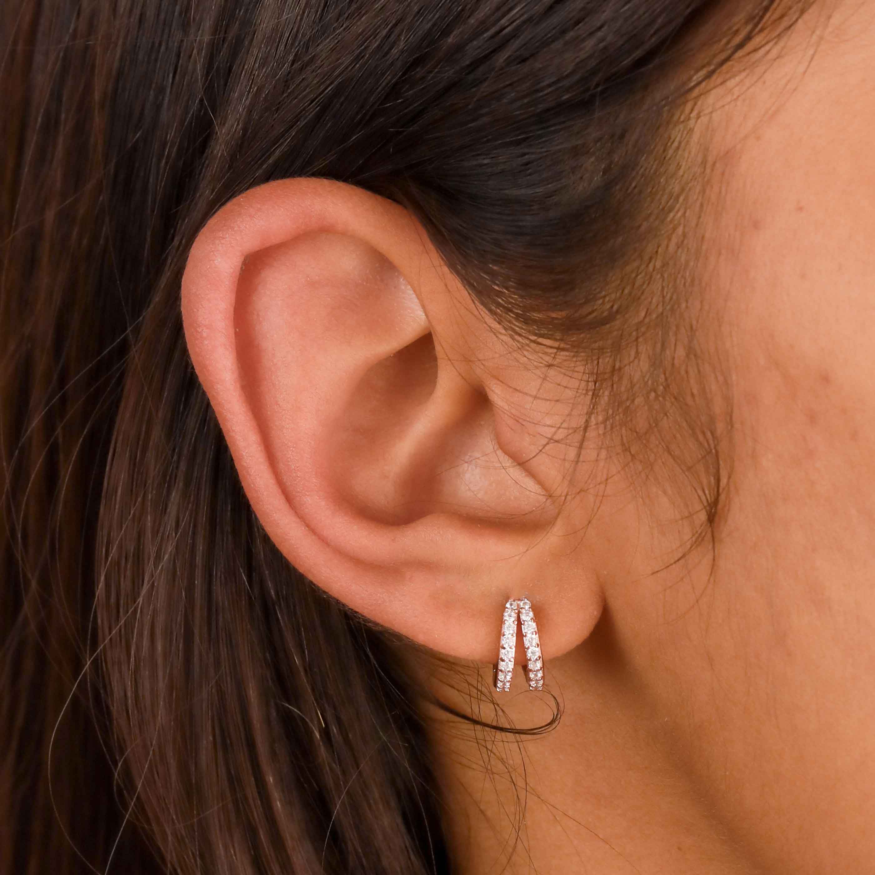 Illusion Crystal Huggies in Rose Gold - Image 3