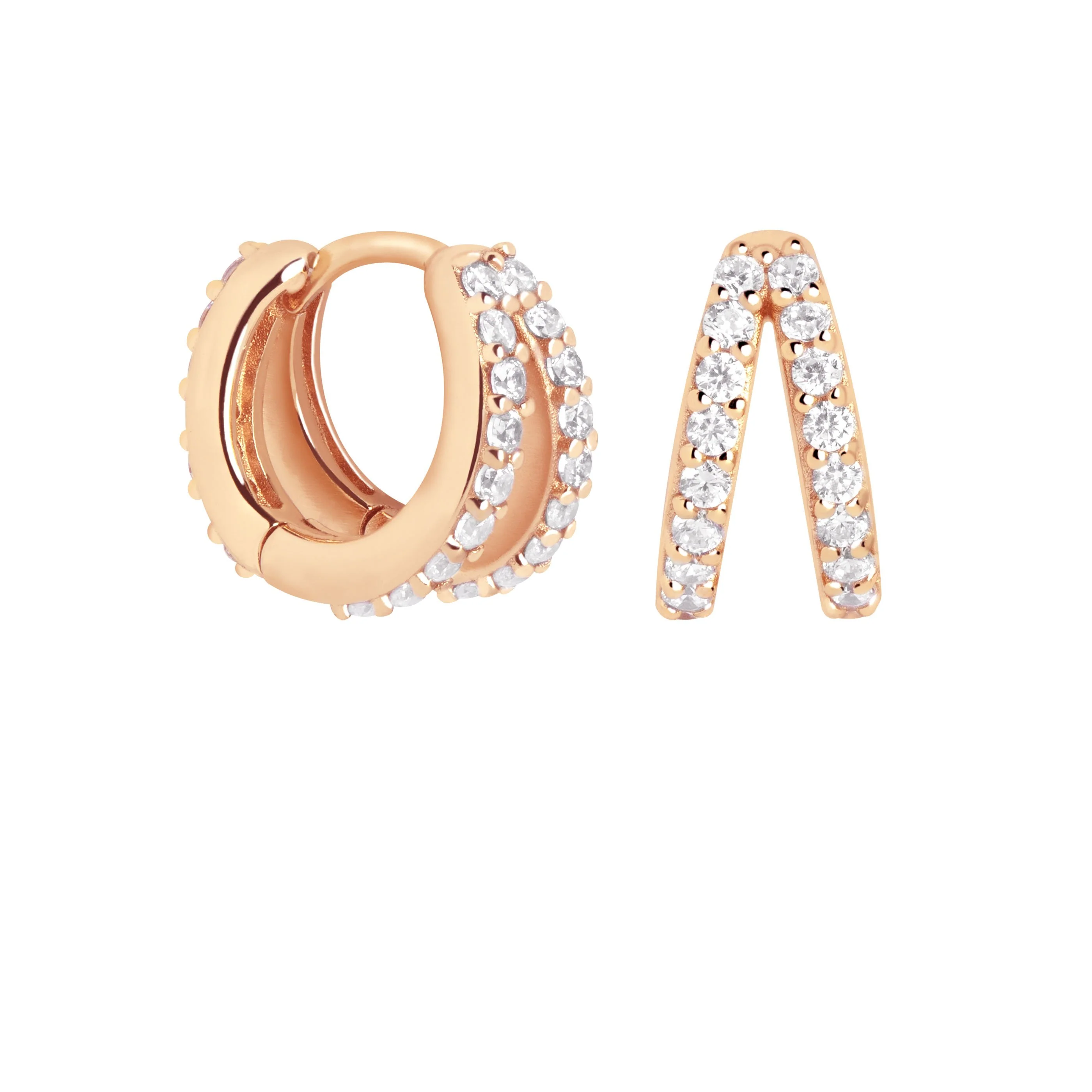 Illusion Crystal Huggies in Rose Gold - Image 4