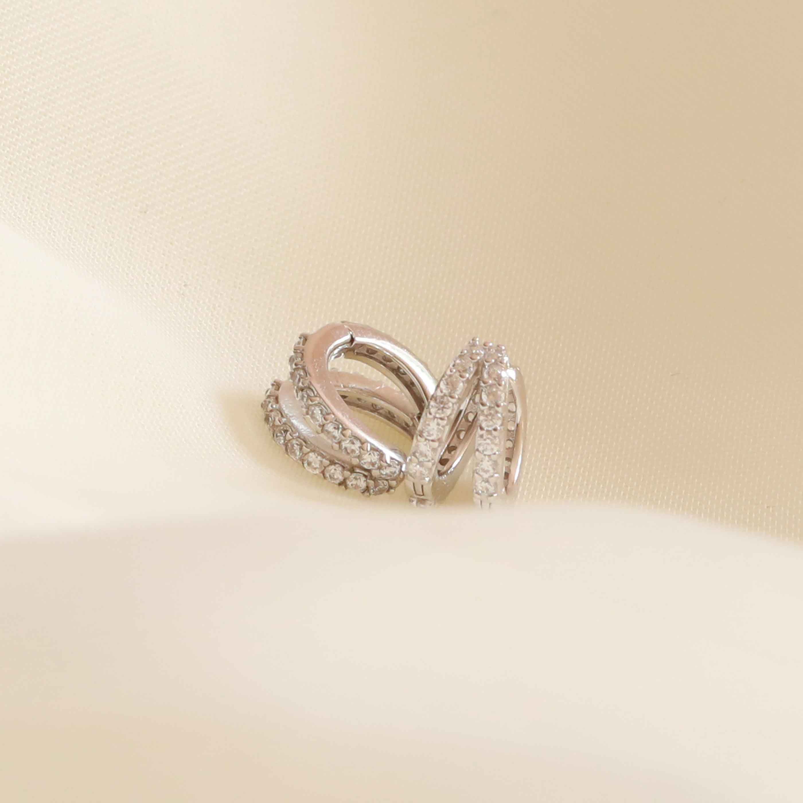 Illusion Crystal Huggies in Silver - Image 4