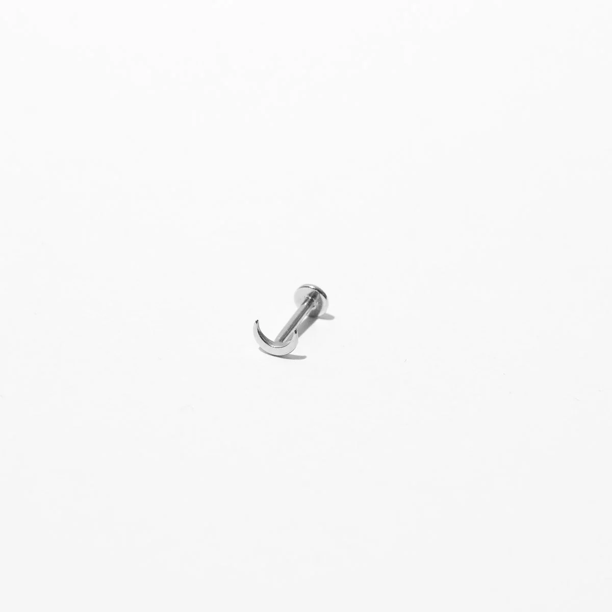 Moon Piercing Stud in Solid White Gold - Image 3
