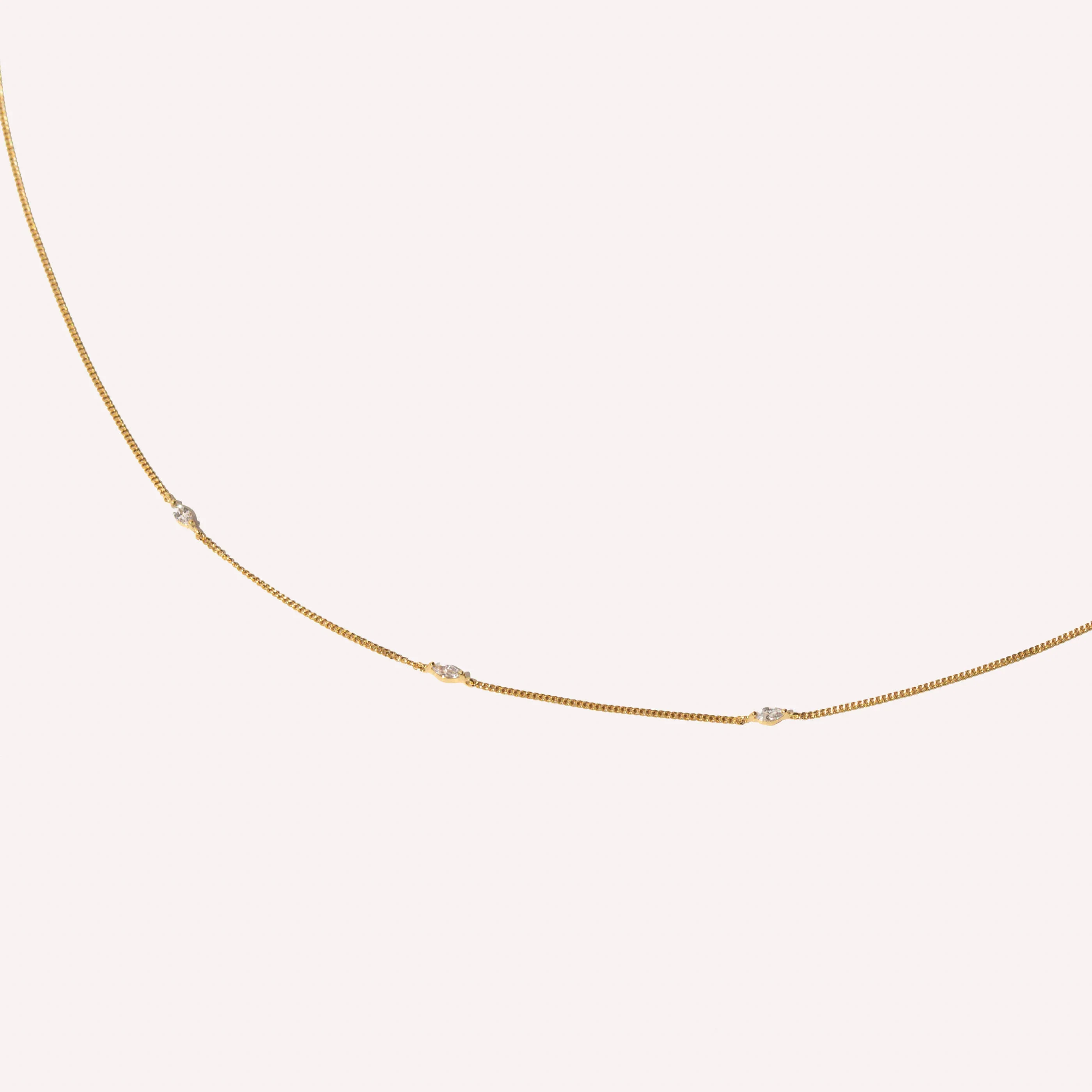 Navette Crystal Necklace in Gold - Image 3