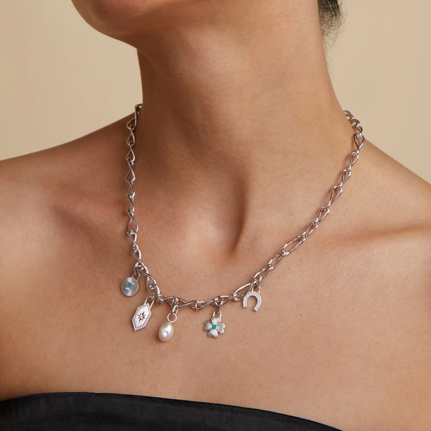 Pearl Clip Charm in Silver - Image 5