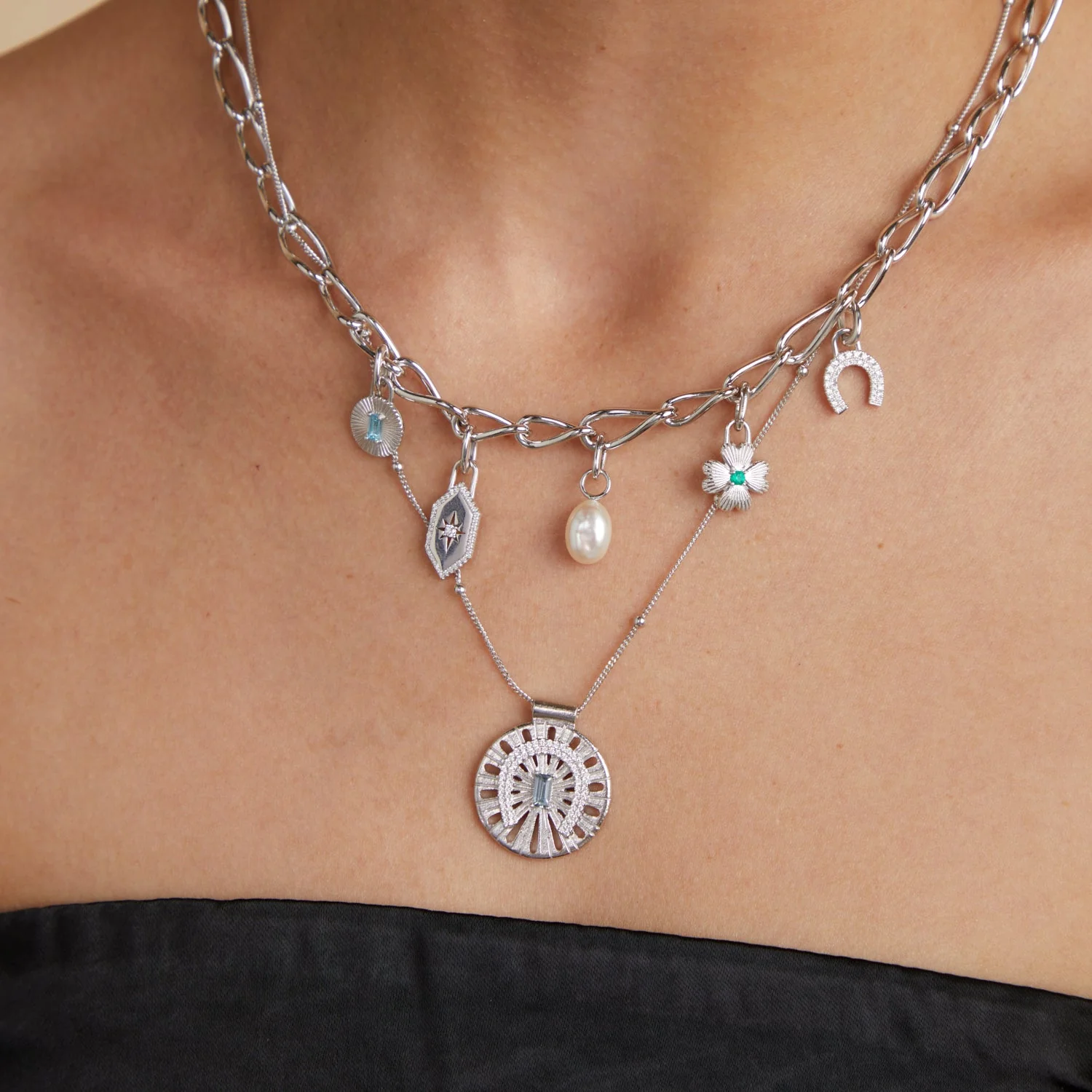 Pearl Clip Charm in Silver - Image 7