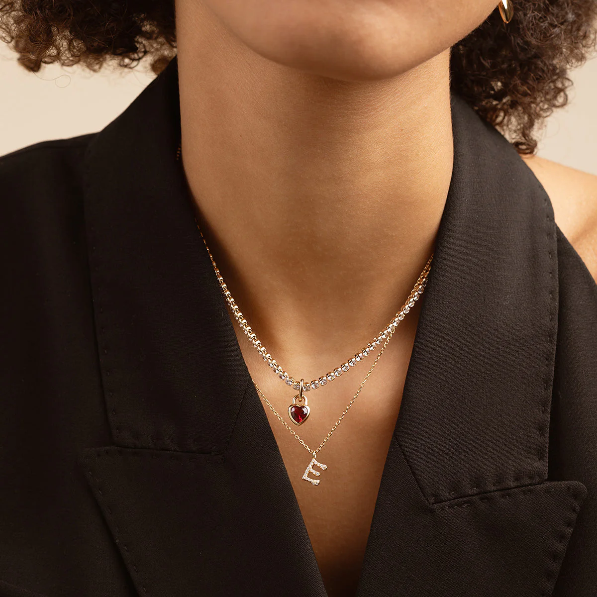 Red Heart Clip Charm in Gold - Image 3