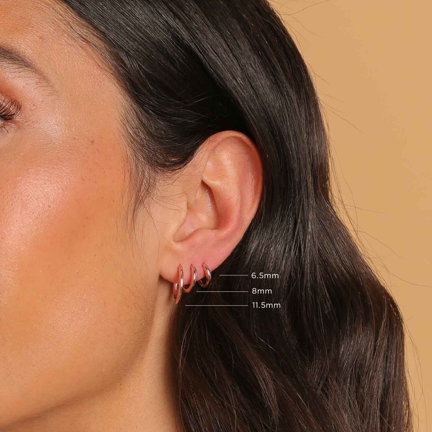 Essential 11.5mm Hoop in Rose Gold - Image 4