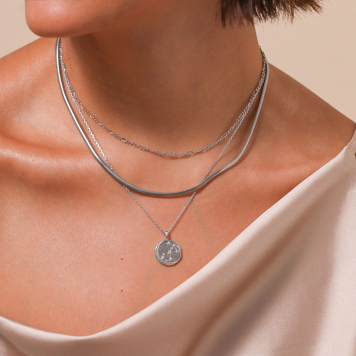 Scorpio Zodiac Pendant Necklace in Silver - Image 4