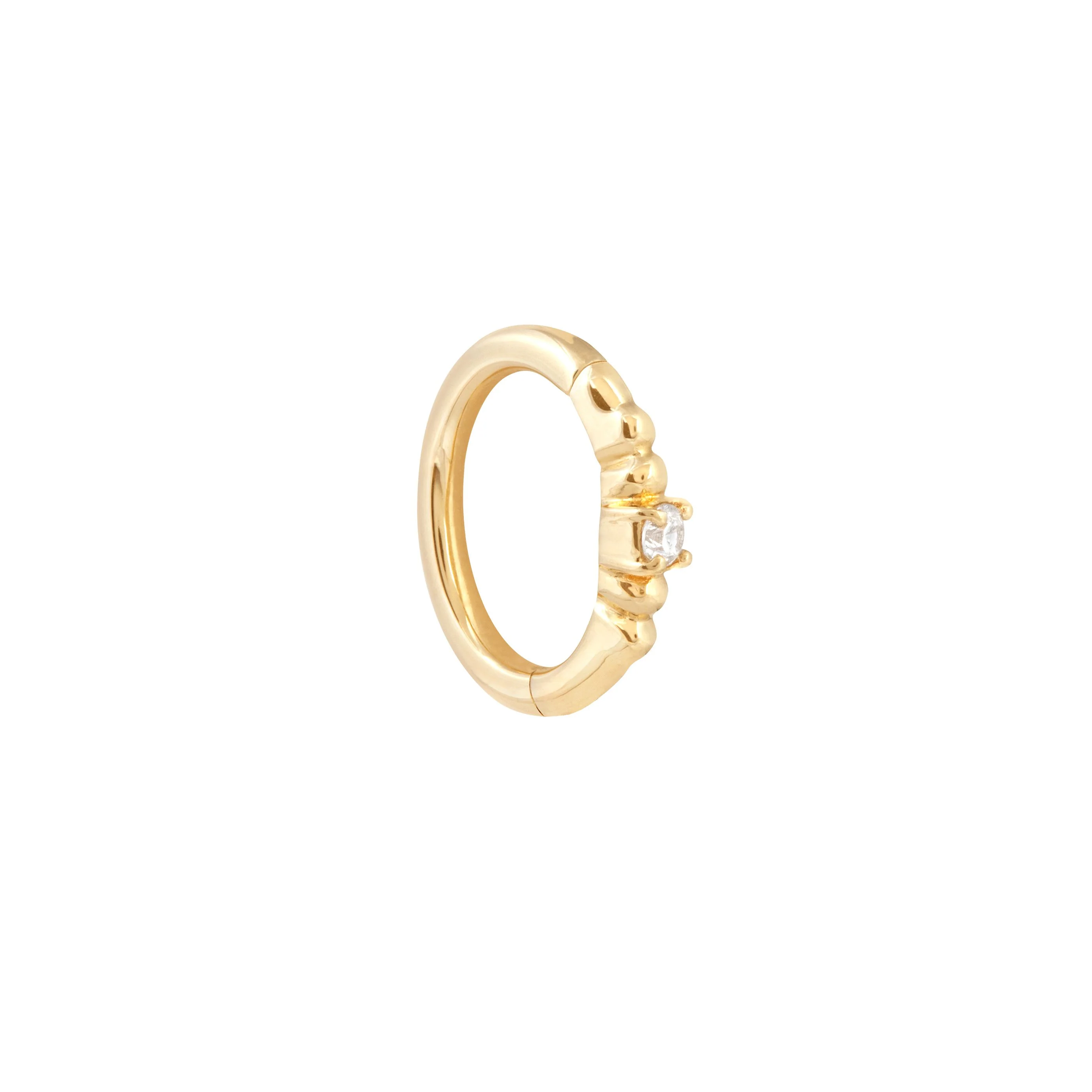 Solid Gold Crystal Rook Hoop - Image 4