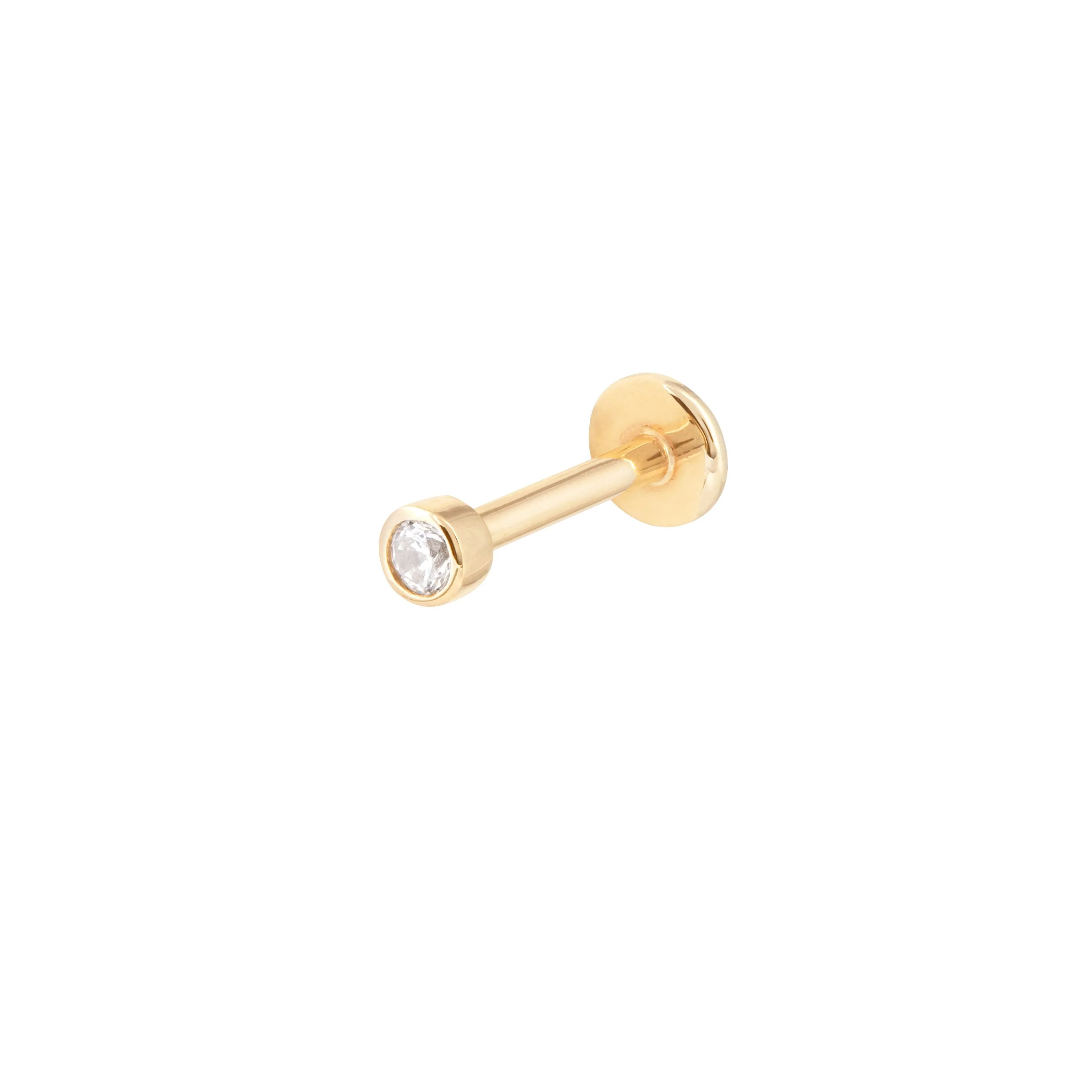 Solid Gold Gem Piercing Stud - Image 6