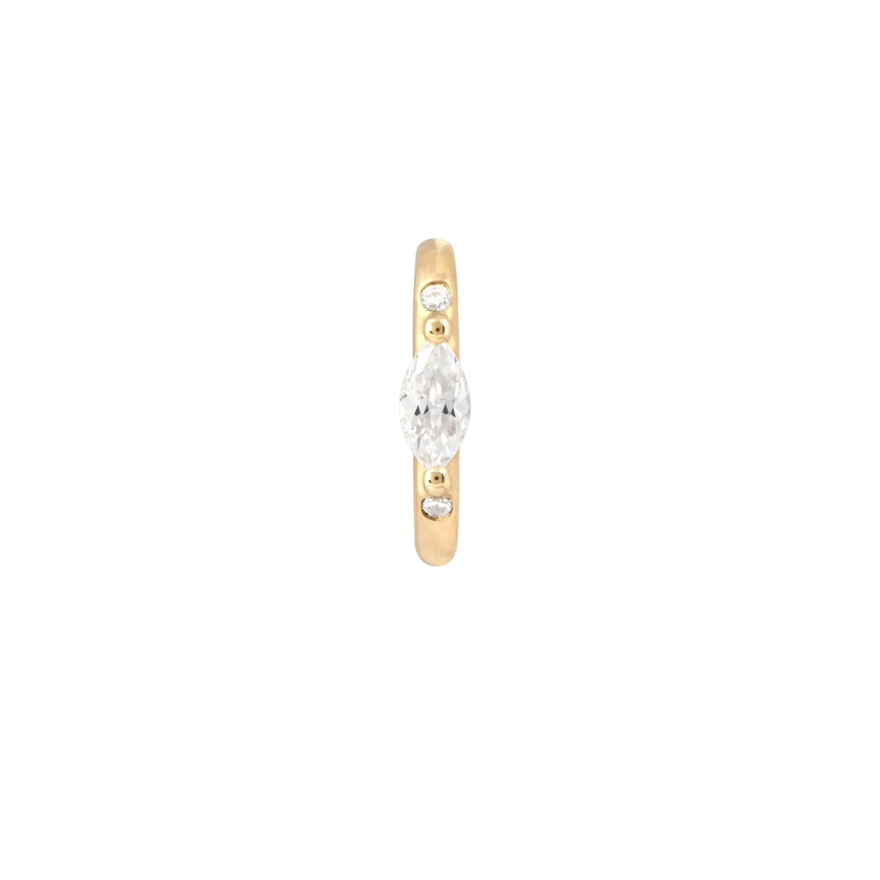 Solid Gold Marquise Rook Hoop - Image 3