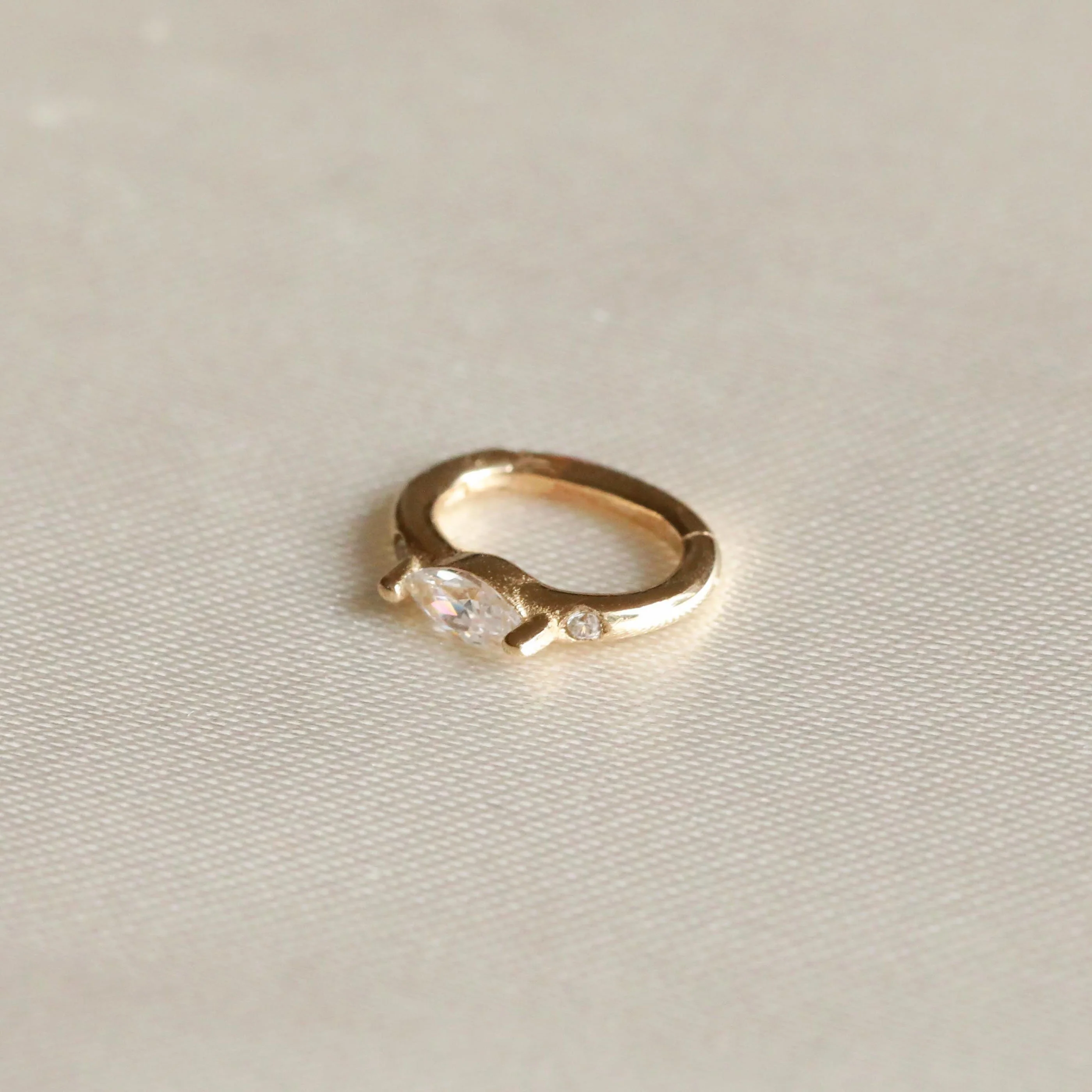 Solid Gold Marquise Rook Hoop - Image 4