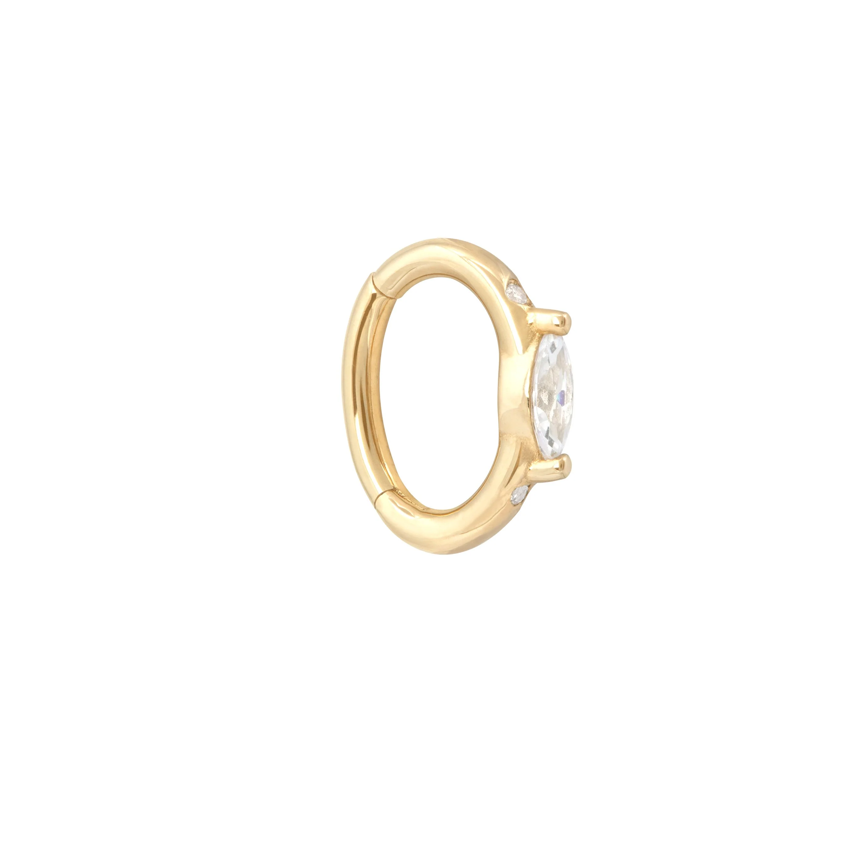 Solid Gold Marquise Rook Hoop - Image 5