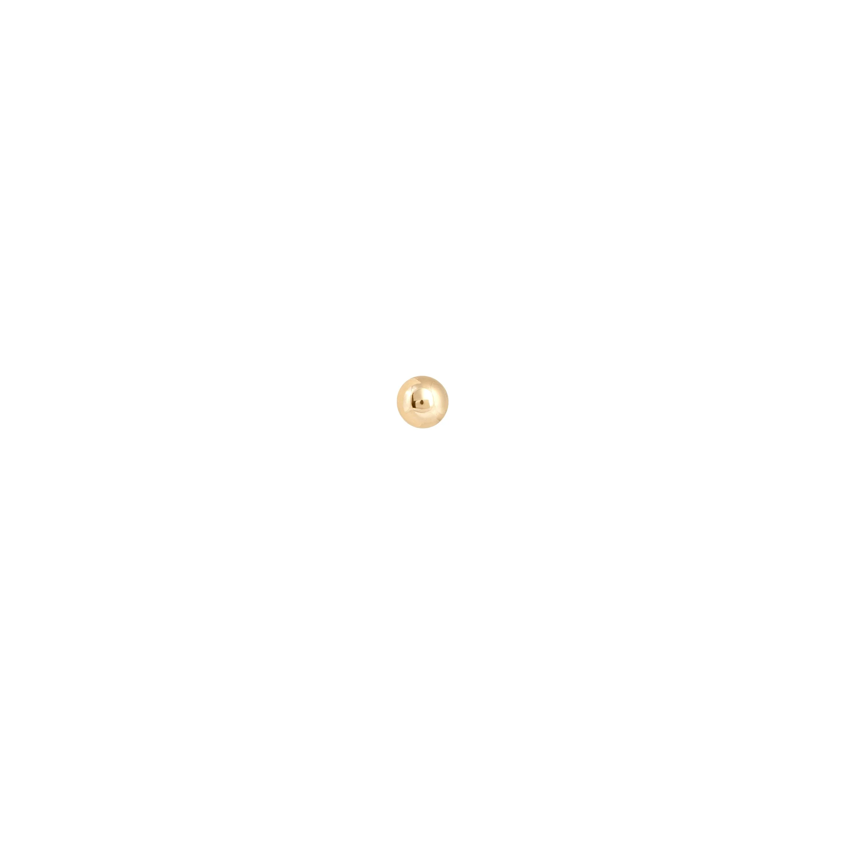 Solid Gold Small Ball Piercing Stud - Image 3