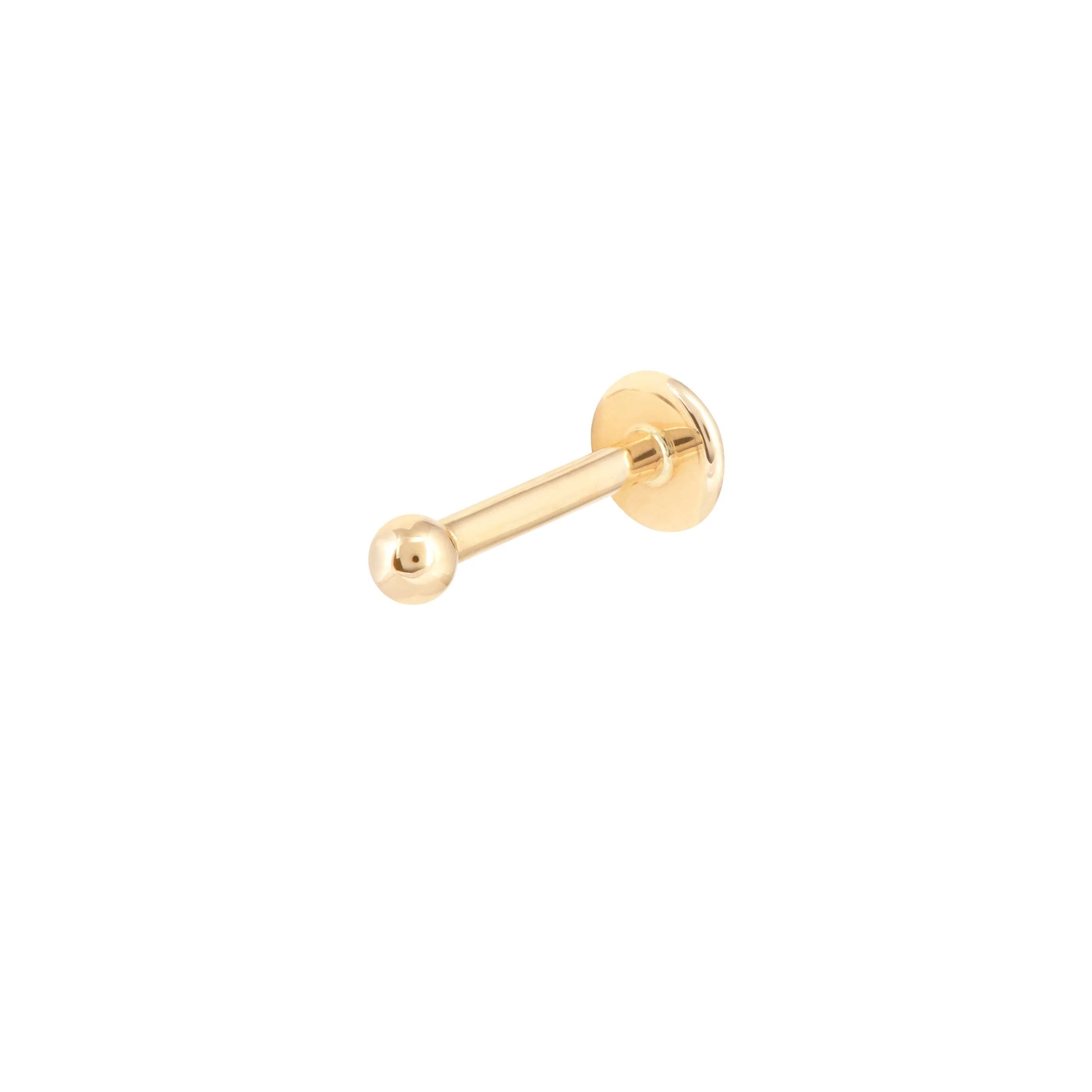 Solid Gold Small Ball Piercing Stud - Image 6