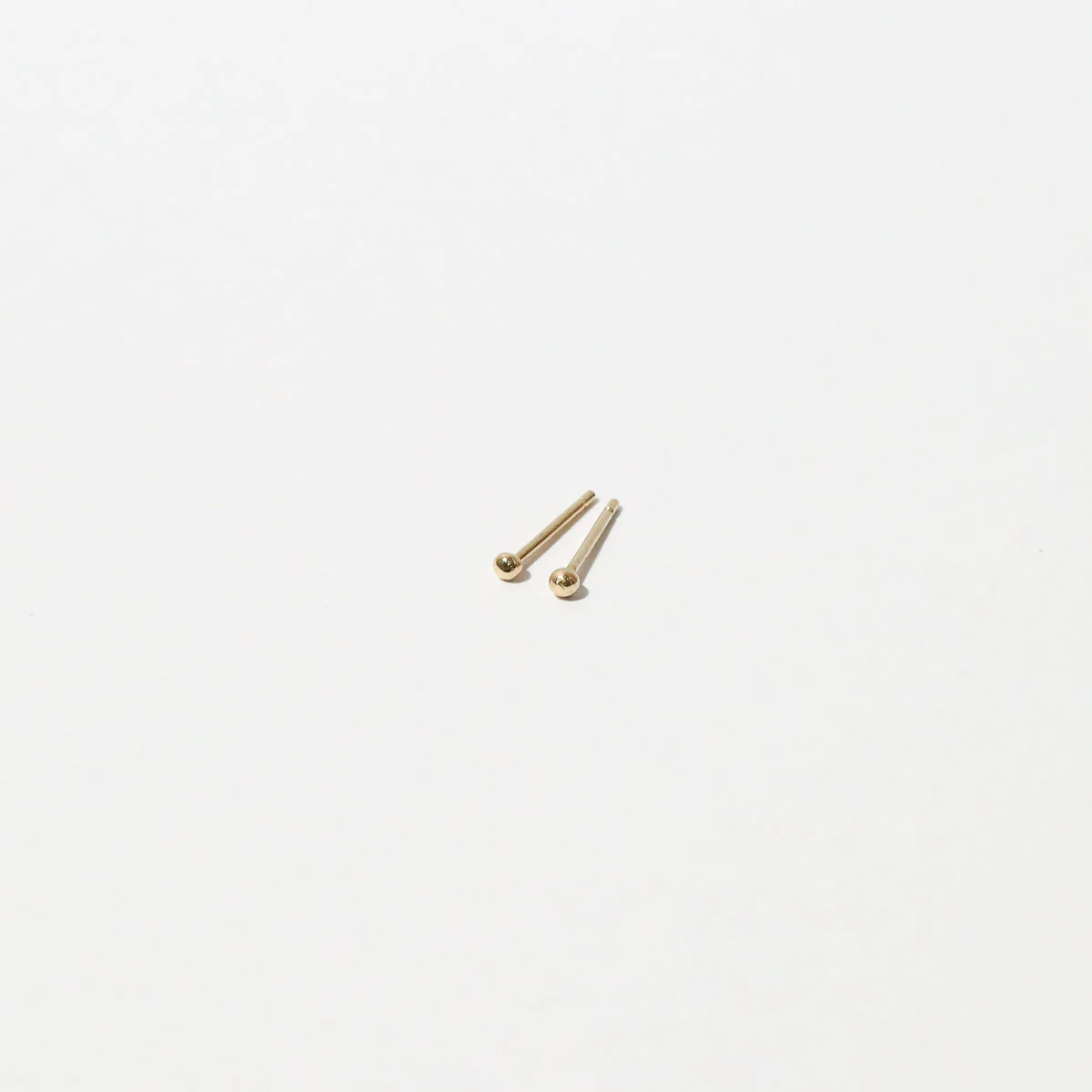 Small Ball Stud Earrings in Solid Gold - Image 3