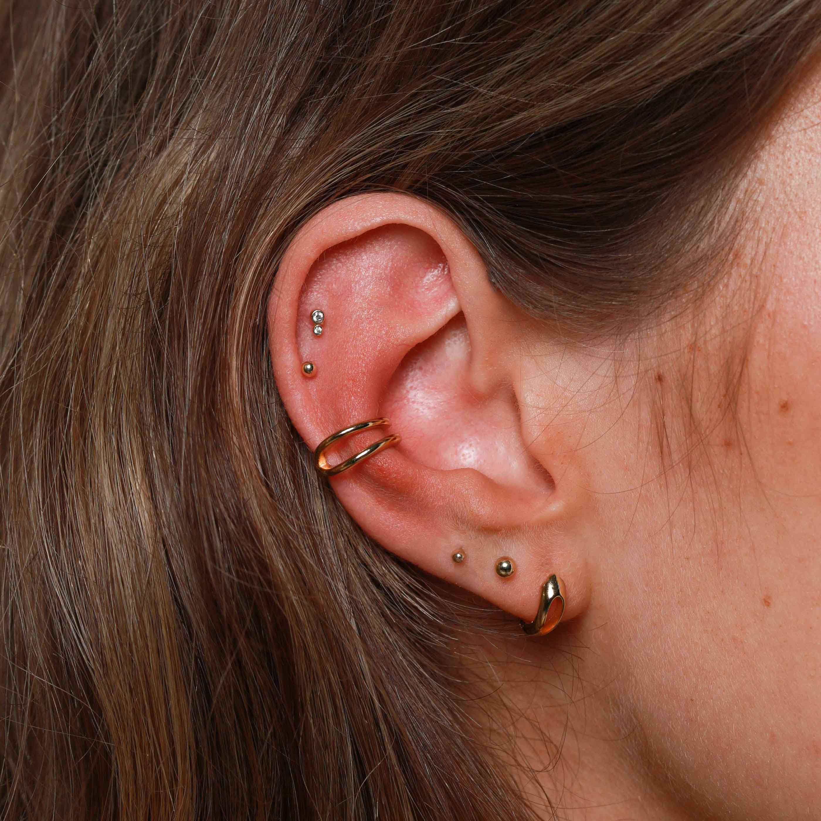 Small Ball Stud Earrings in Solid Gold - Image 4