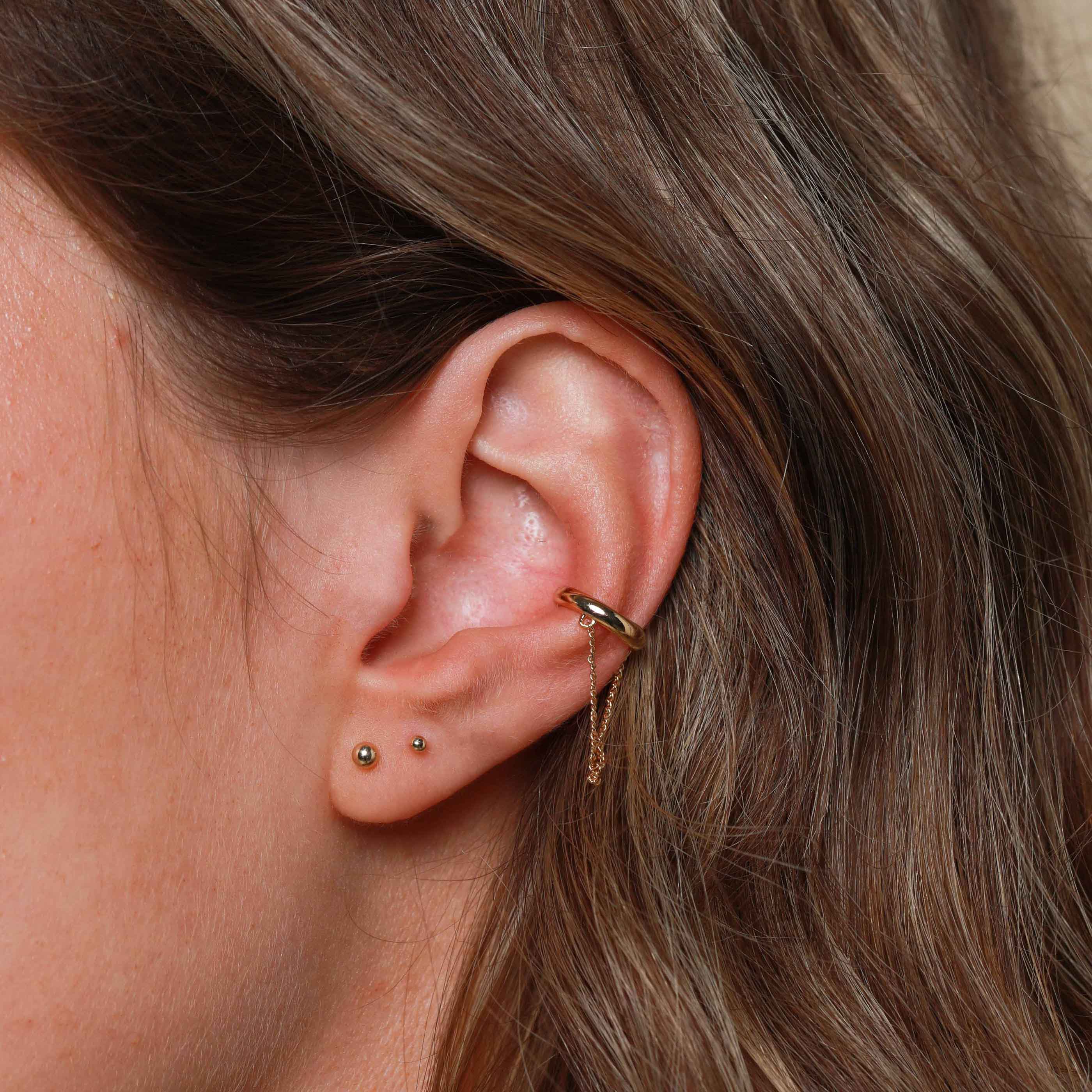 Small Ball Stud Earrings in Solid Gold - Image 5