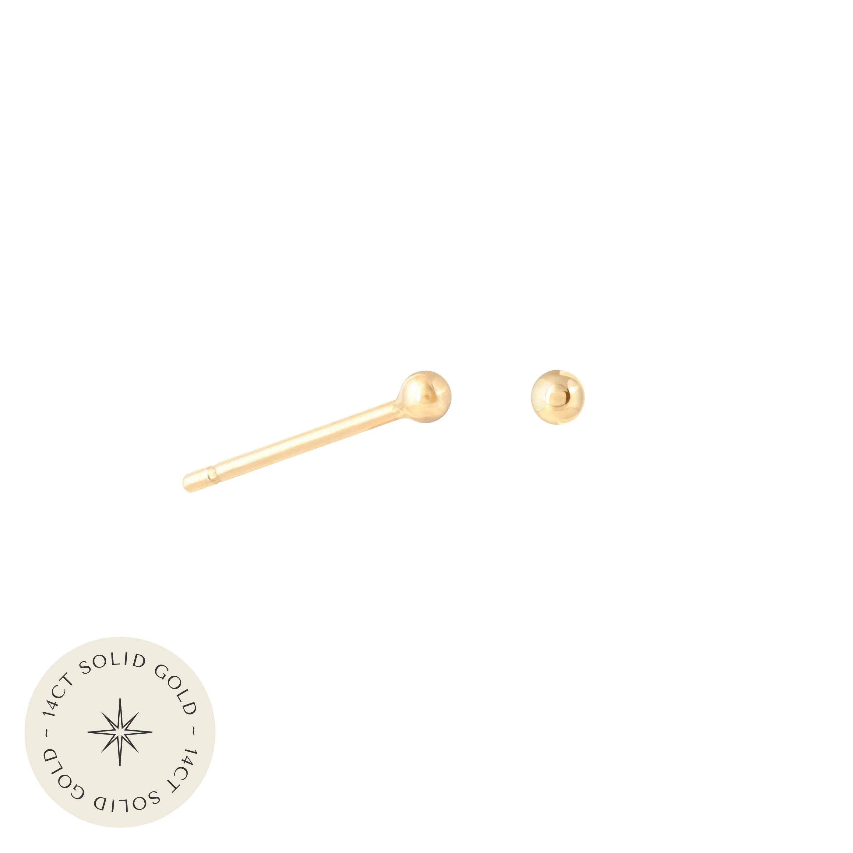 Small Ball Stud Earrings in Solid Gold - Image 6
