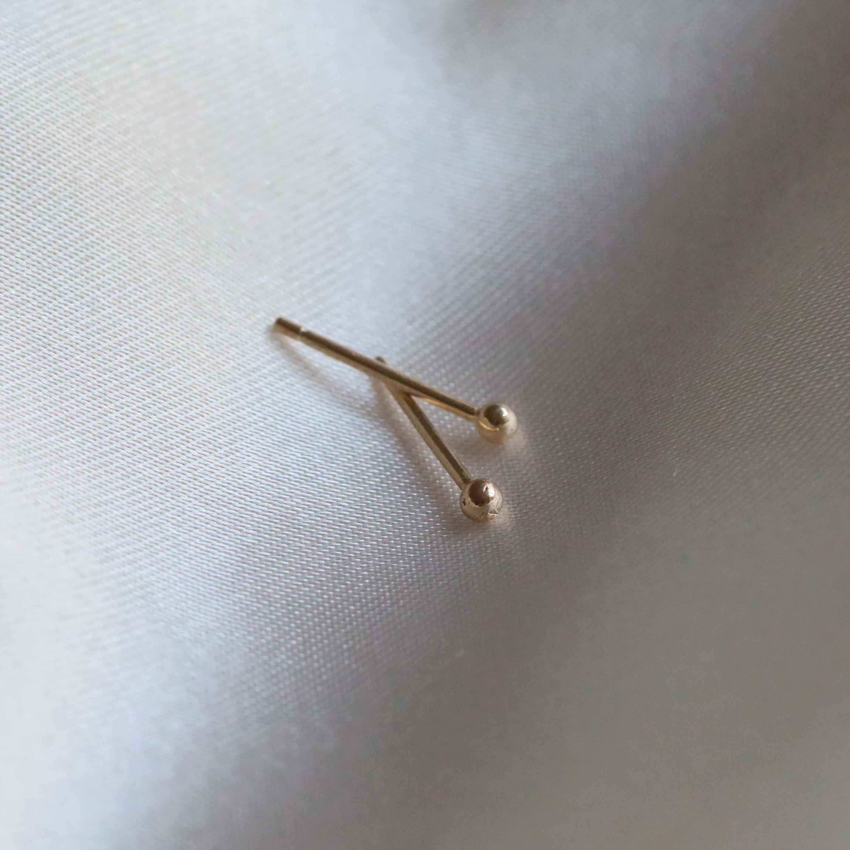 Small Ball Stud Earrings in Solid Gold - Image 7