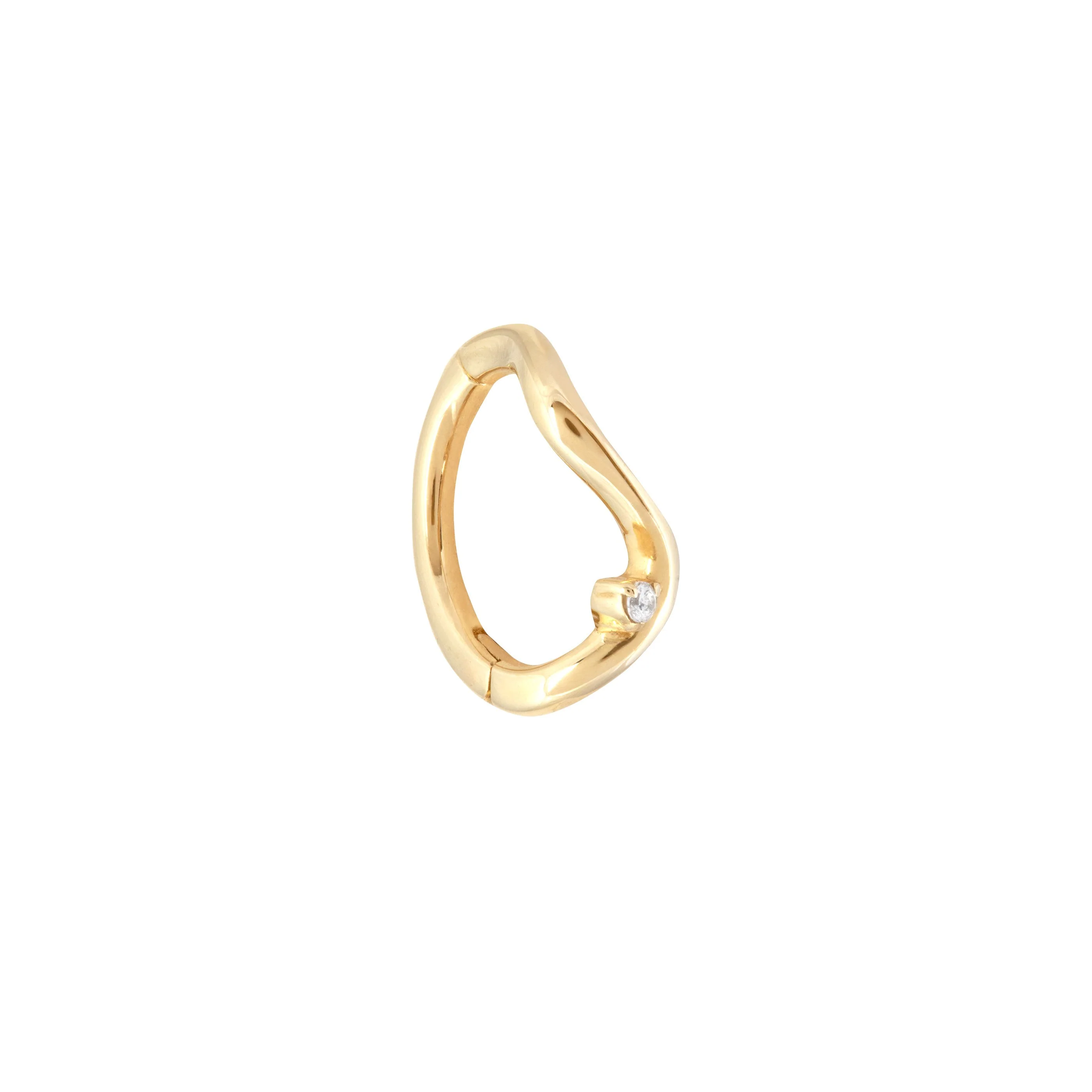 Solid Gold Wave Rook Hoop - Image 5