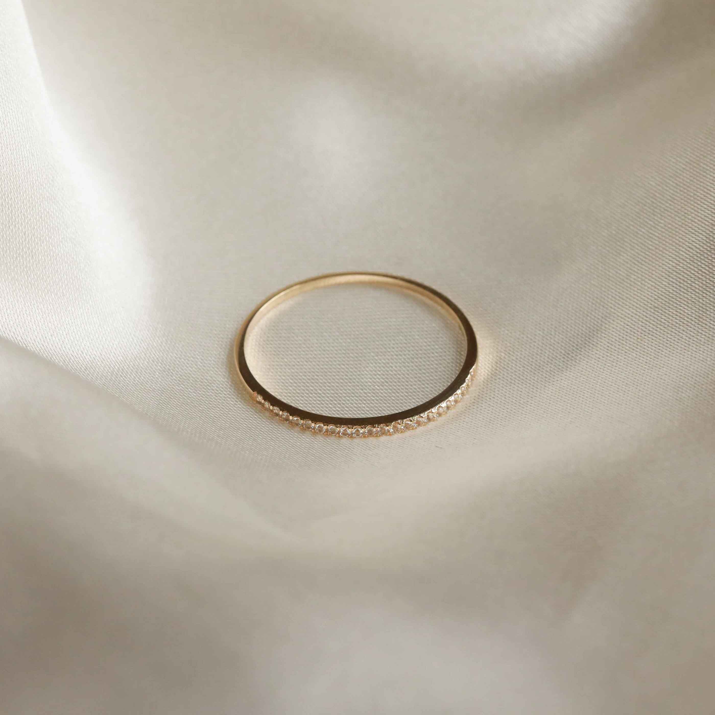 Topaz Eternity Ring in Solid Gold - Image 3