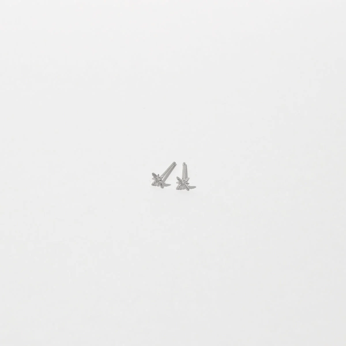 Twilight Stud Earrings in Solid White Gold - Image 3