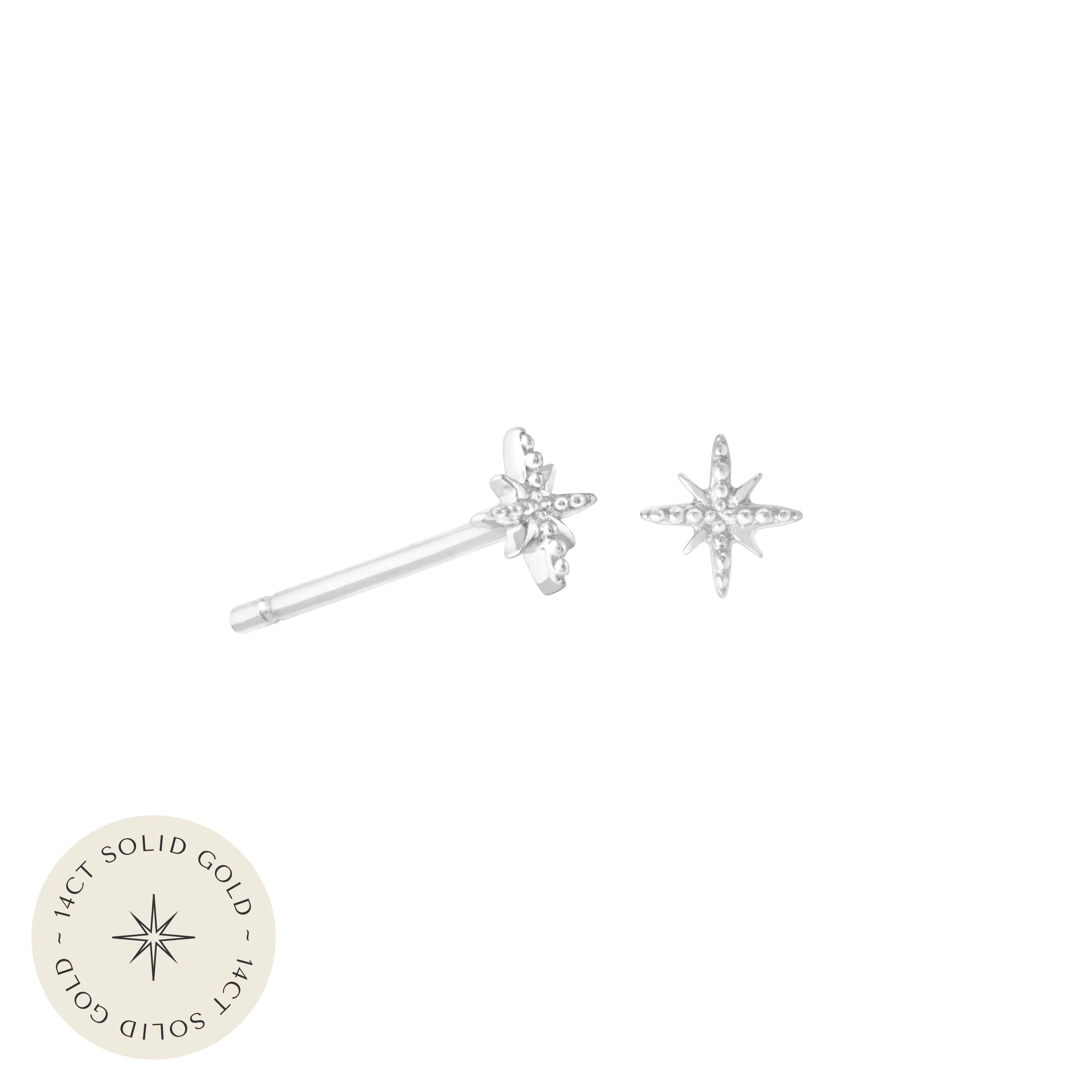 Twilight Stud Earrings in Solid White Gold - Image 5