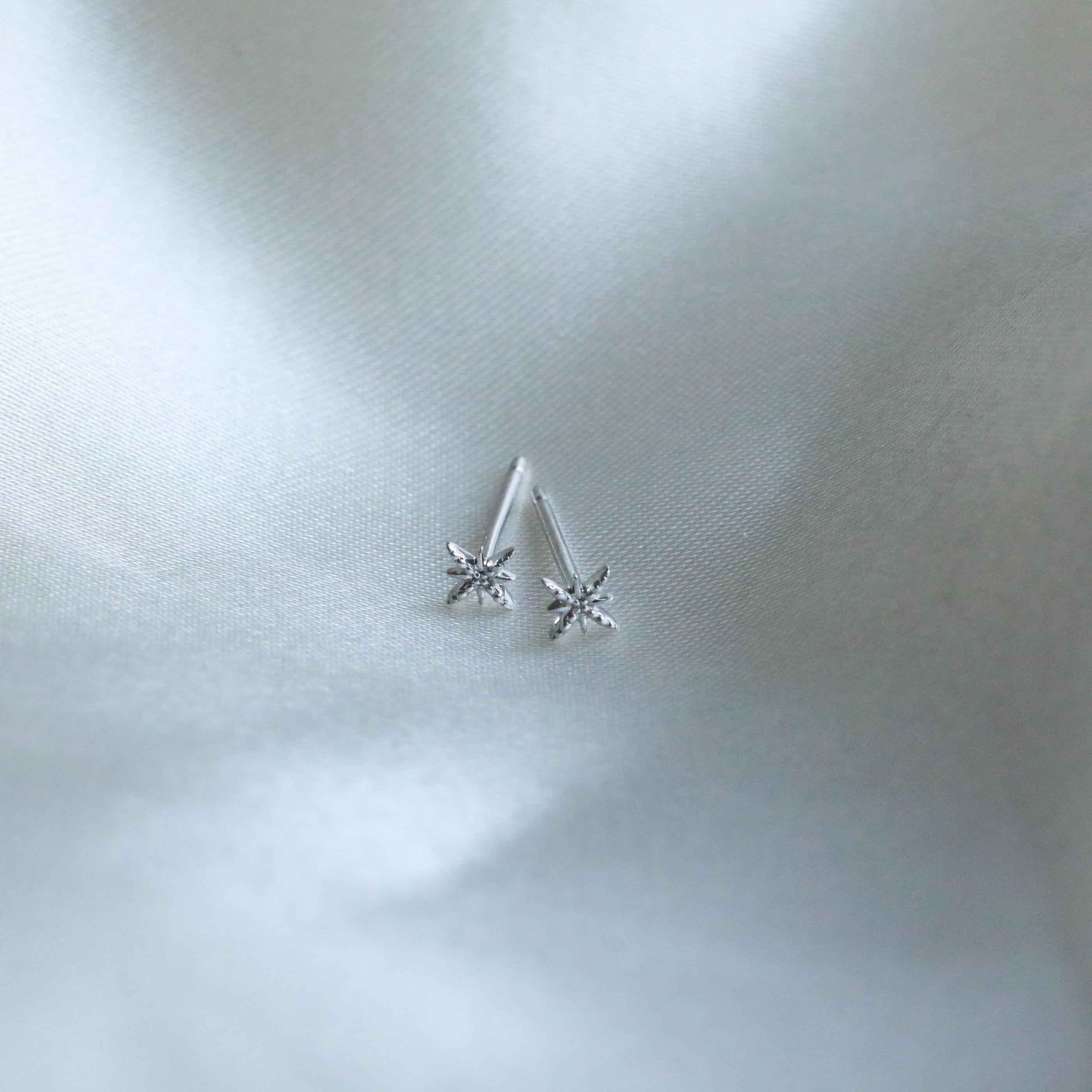 Twilight Stud Earrings in Solid White Gold - Image 6