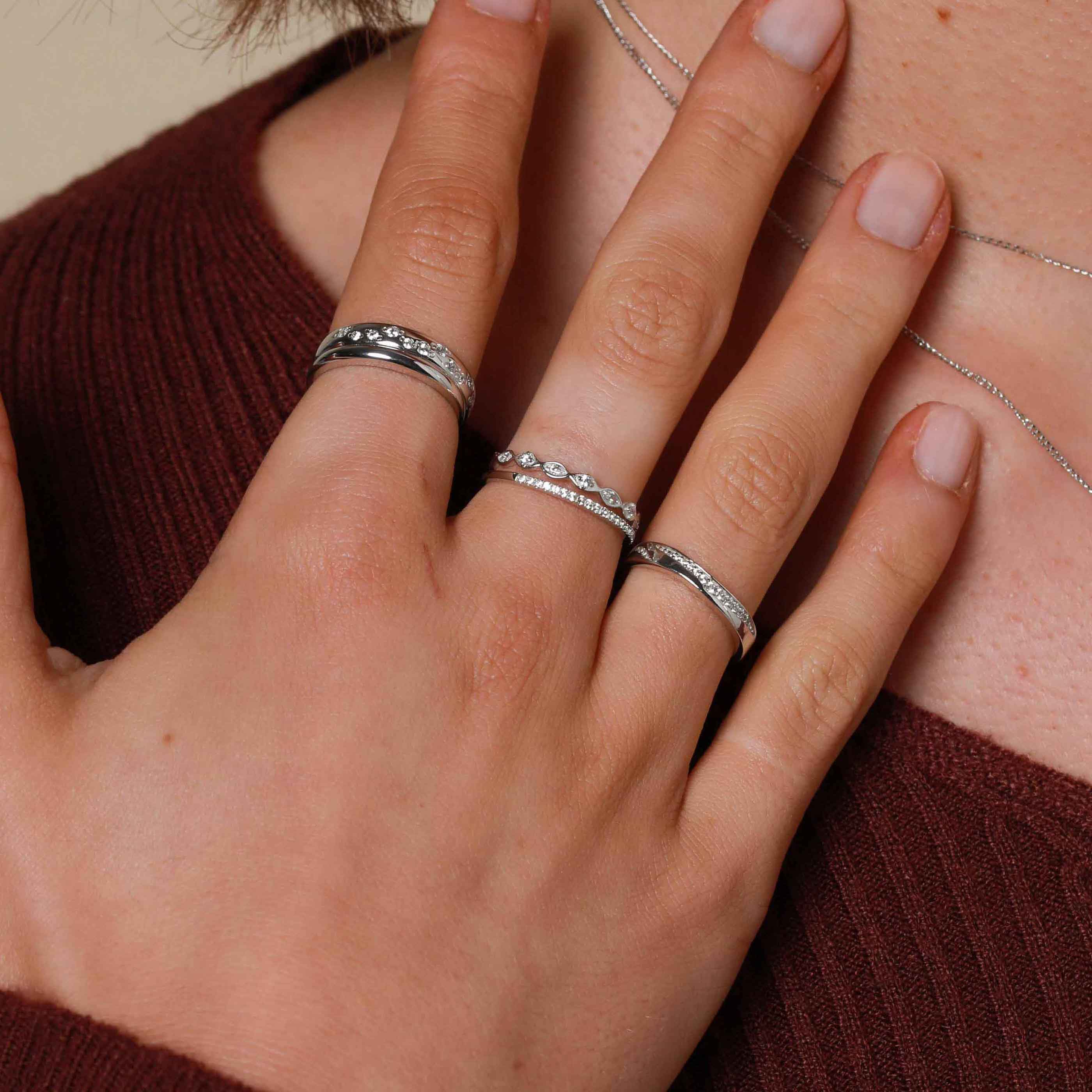 Topaz Eternity Ring in Solid White Gold - Image 4