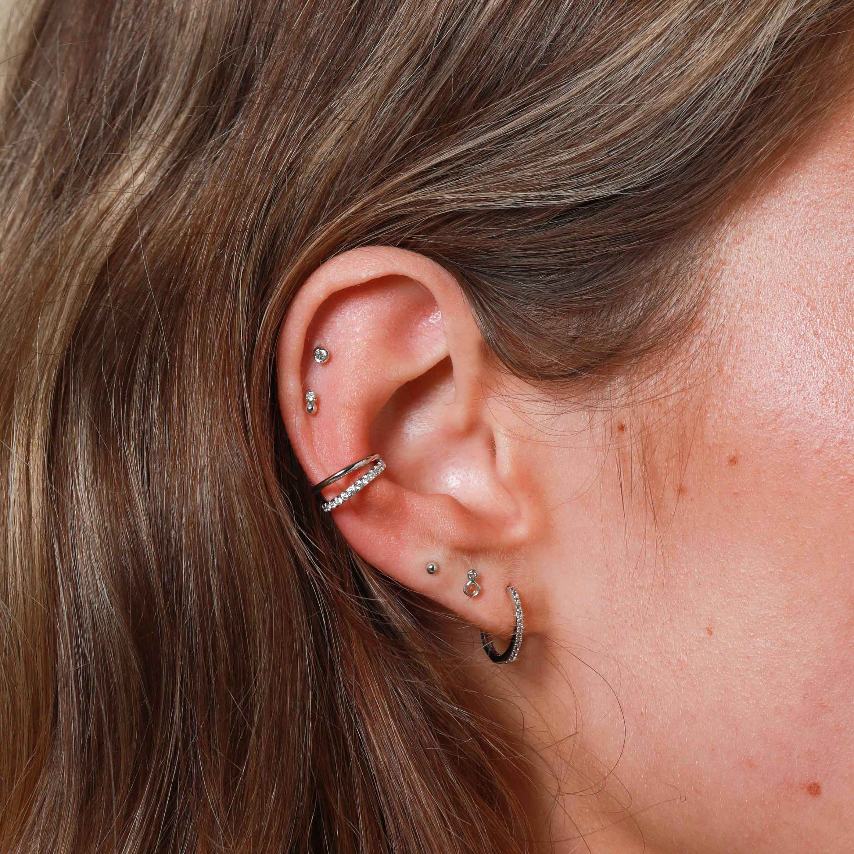 Topaz Hoops in Solid White Gold - Image 5