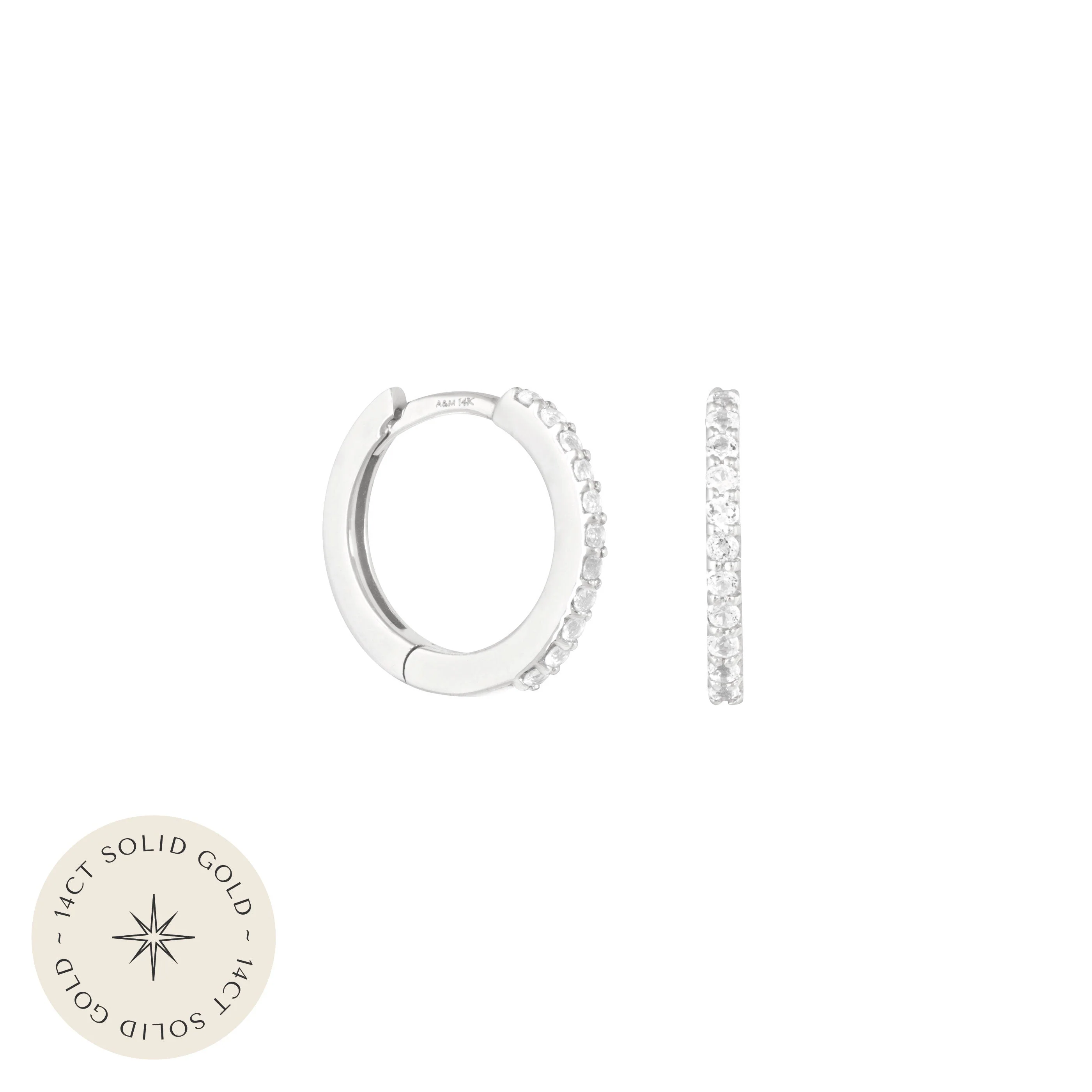 Topaz Hoops in Solid White Gold - Image 6